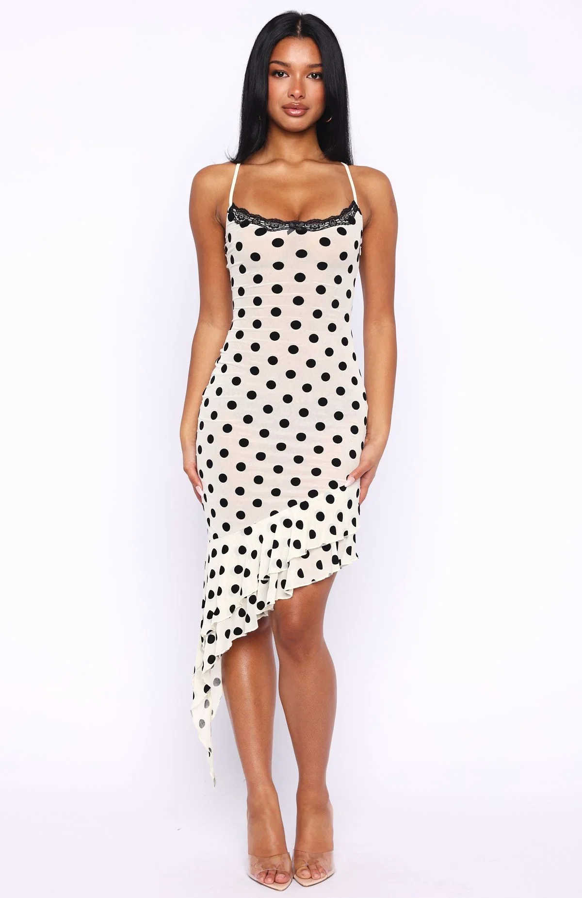 Ritz And Romance Midi Dress Cream Polka Dot
