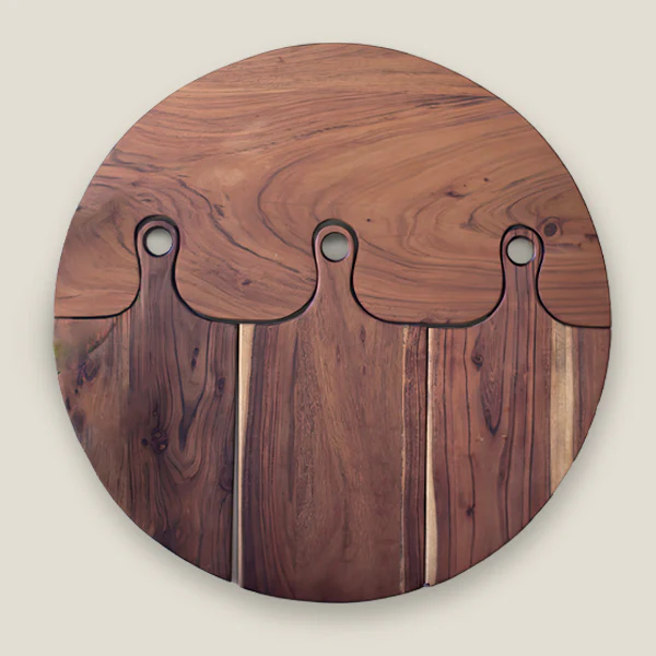 Hanging Acacia Wood Cutting Boards, Set of Four