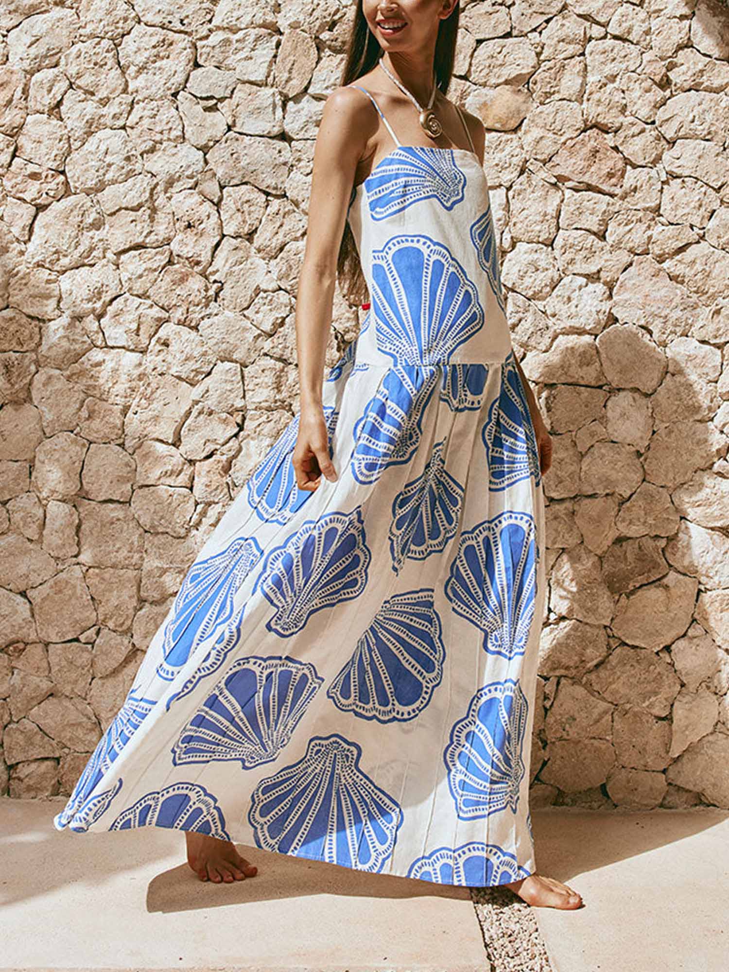 Ocean Breeze Strappy Maxi Dress