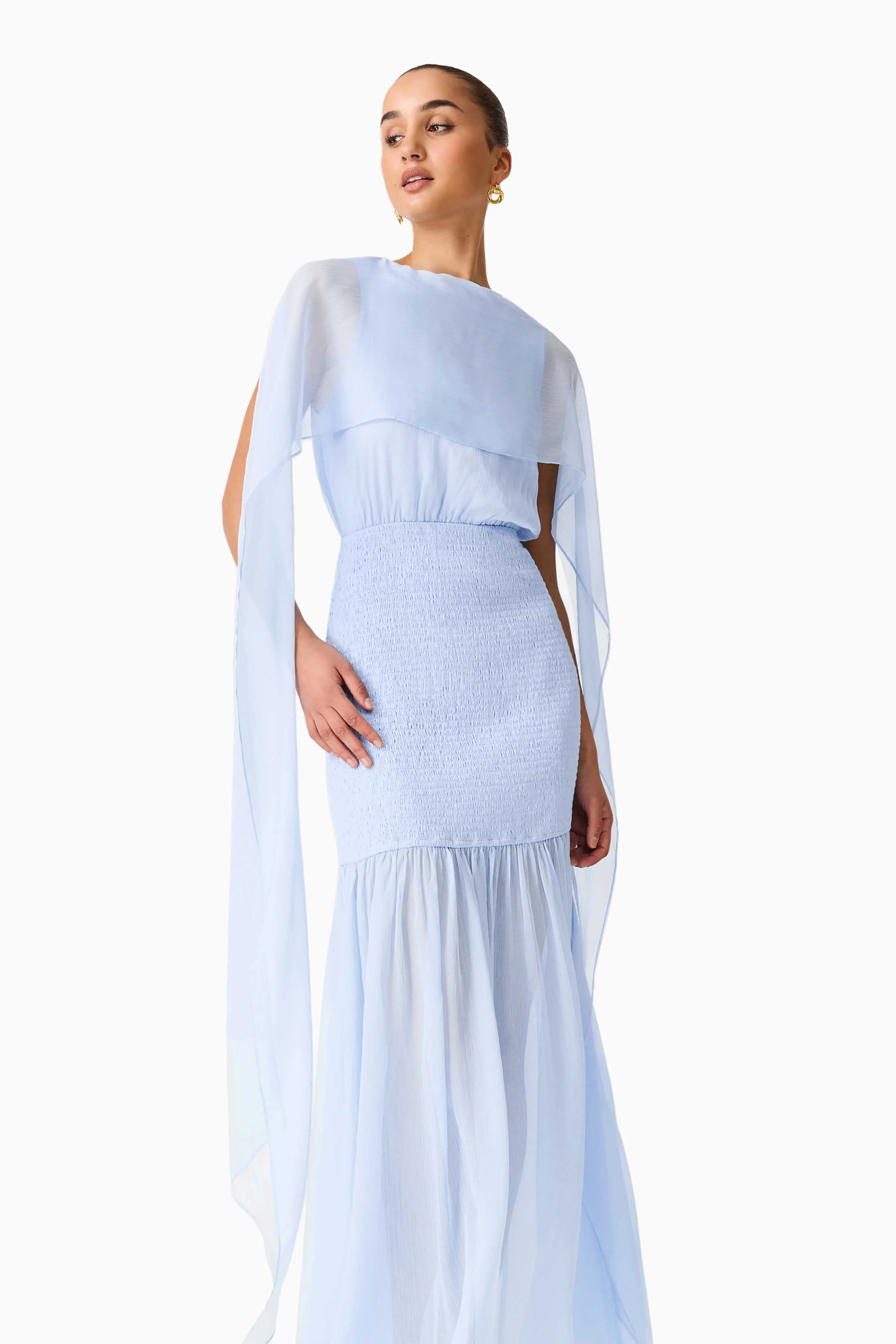 Eliane Cape Gown in Blue