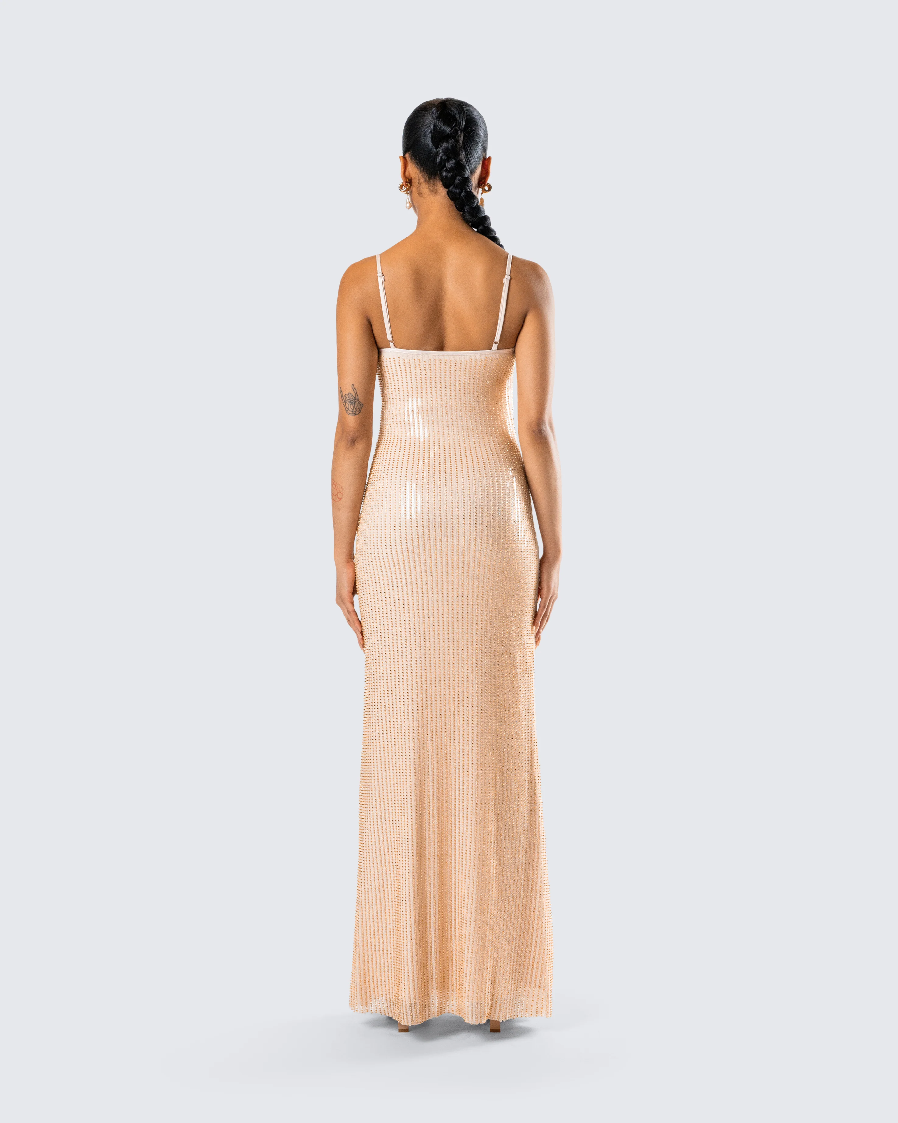 Michal Gold Sequin Maxi Dress
