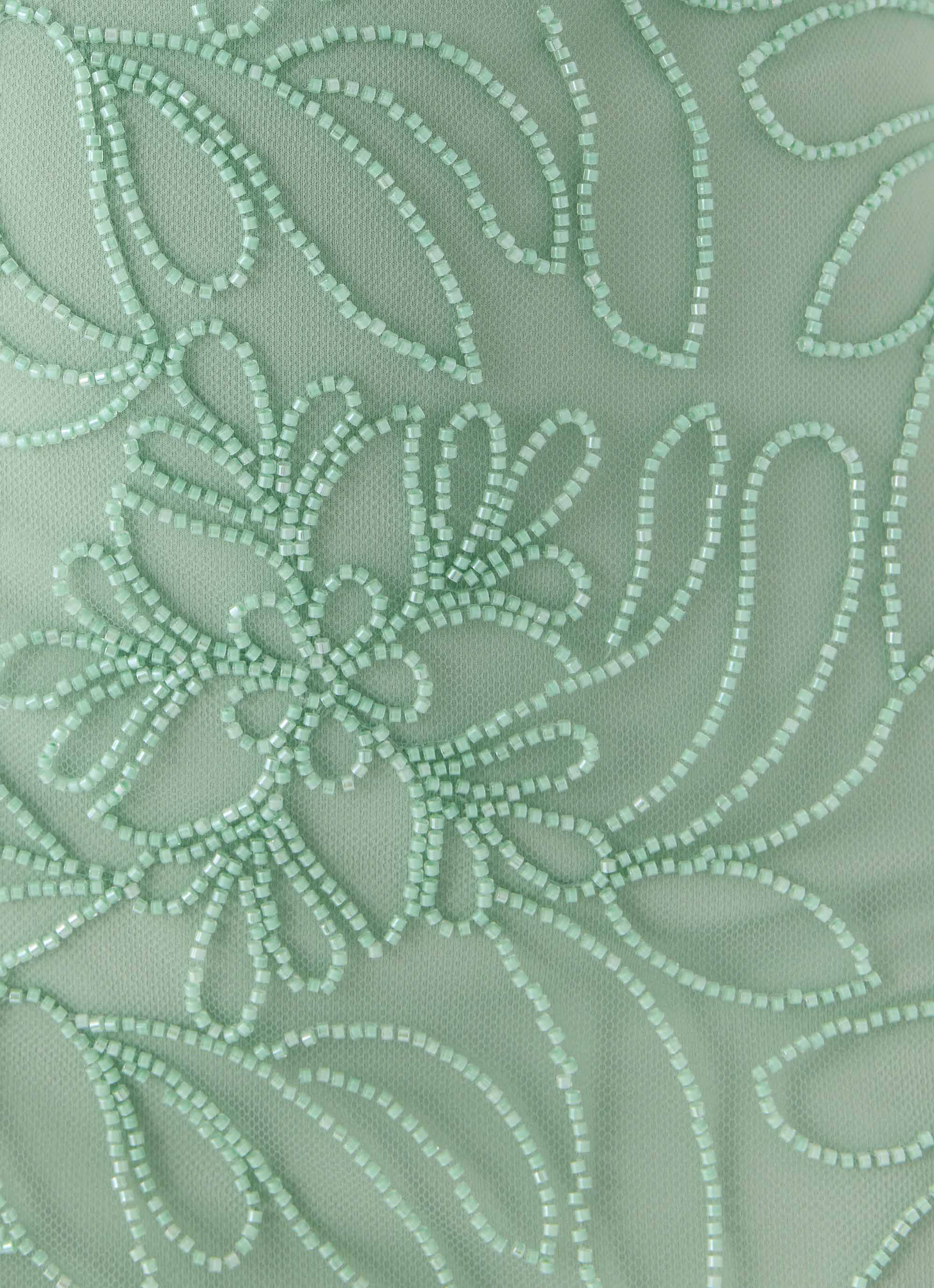 Dangerous Kind Beaded Mini Dress - Sage - luluinthesky
