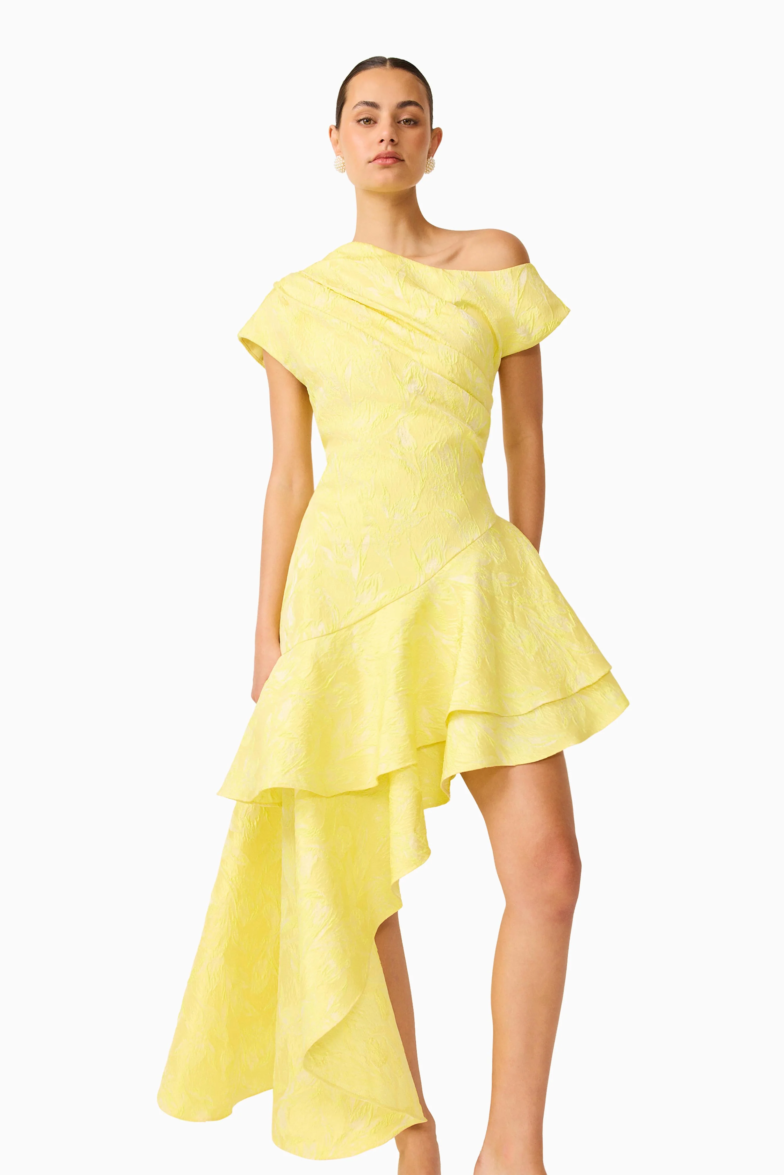 Luella Asymmetrical Gown in Yellow