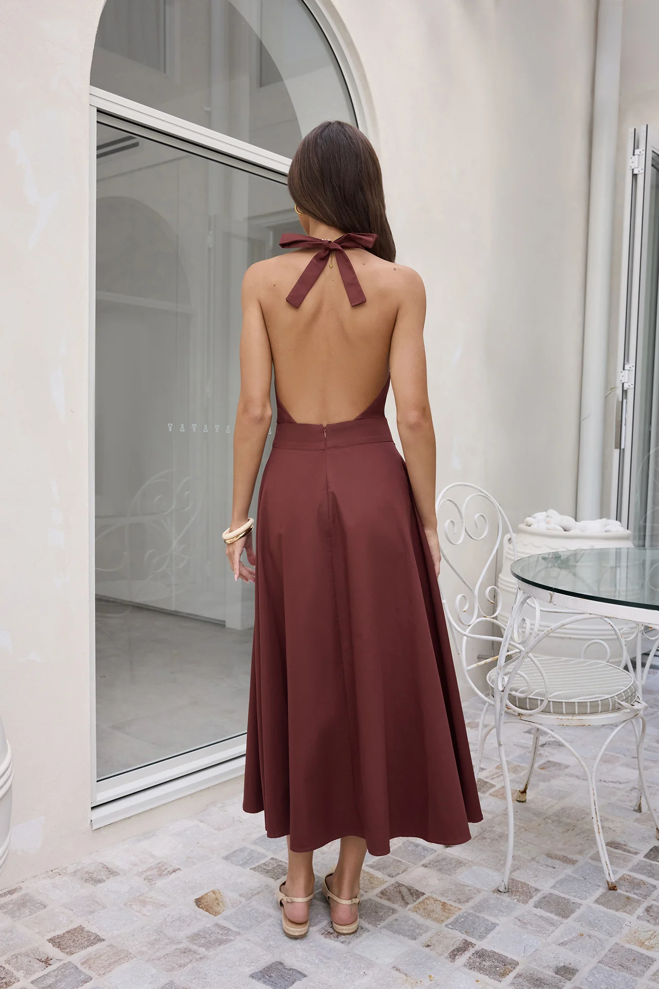 Sands Of Splendor Halter Maxi Dress Brown
