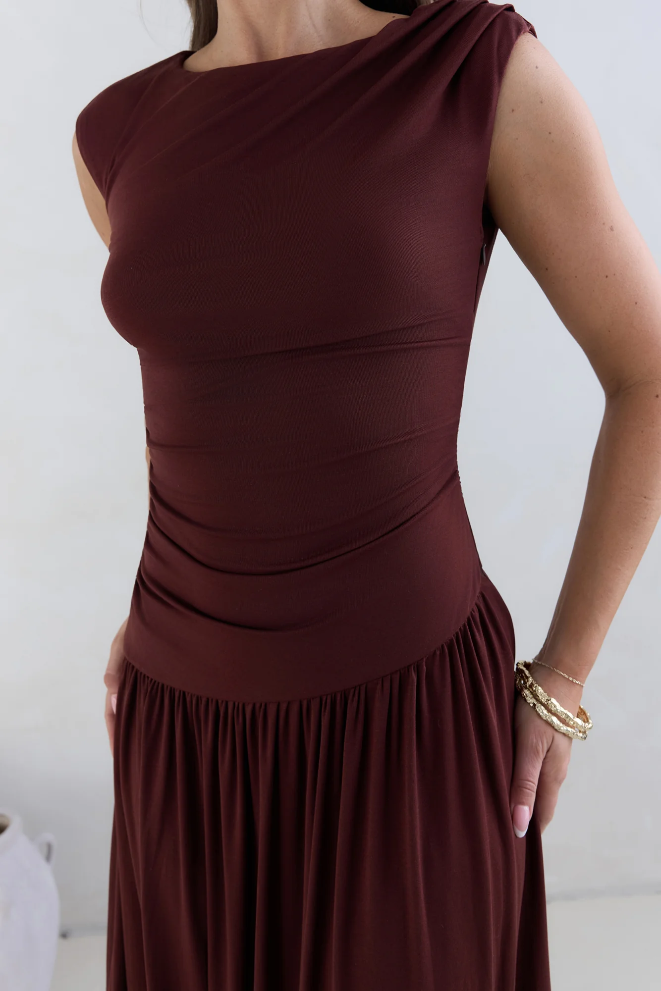 Soluna Maxi Dress Brown - luluinthesky