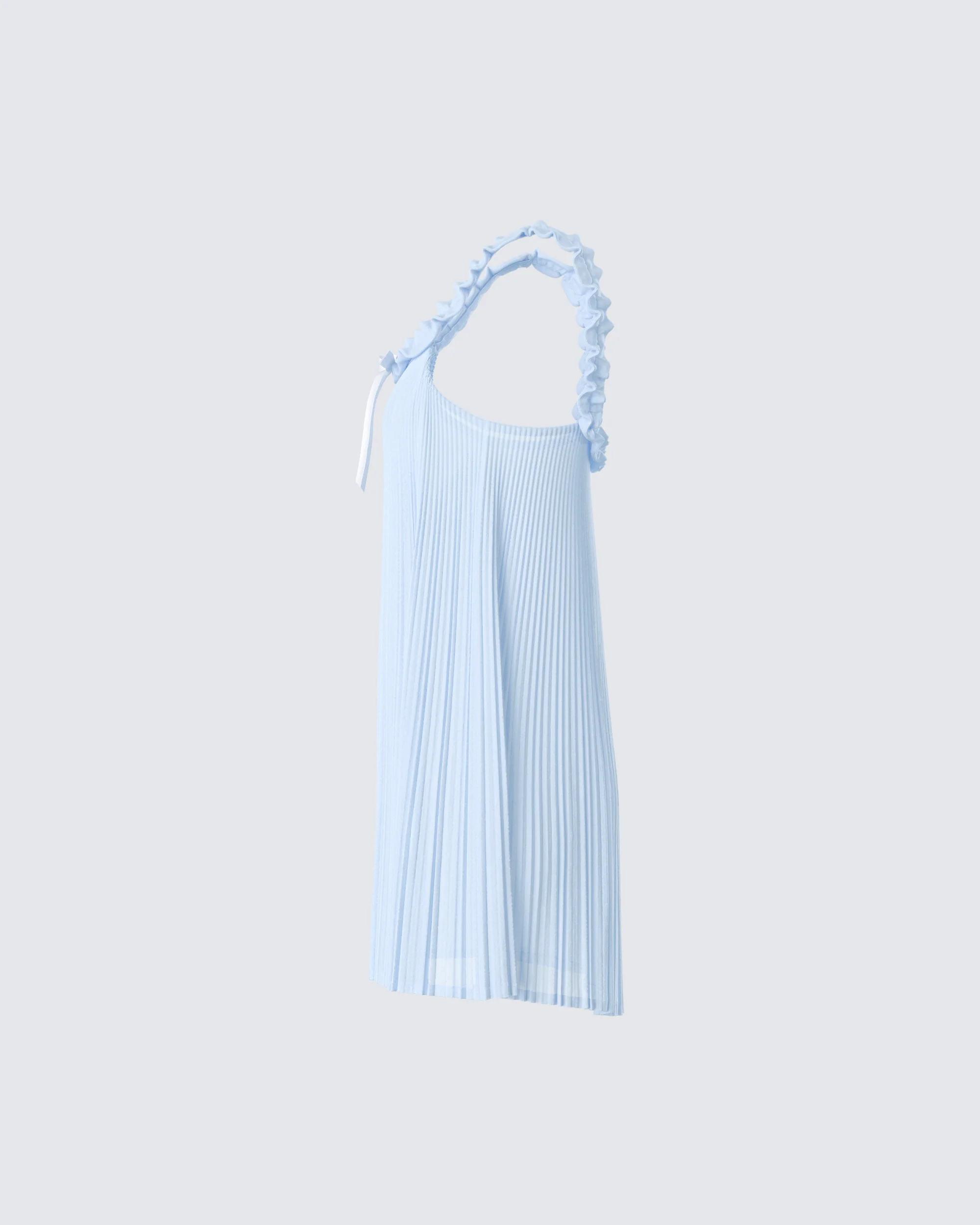 Olwen Baby Blue Plisse Mini Dress