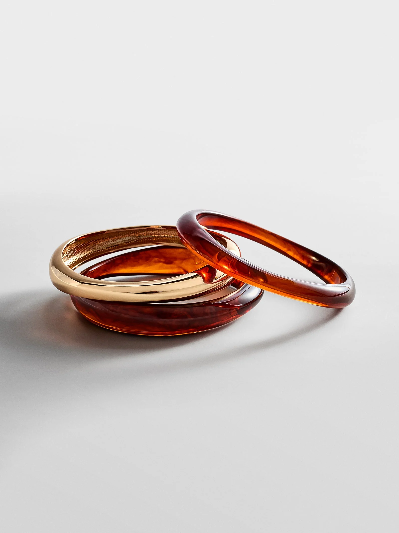 Raven Resin Bangle Set - Tiger's Eye