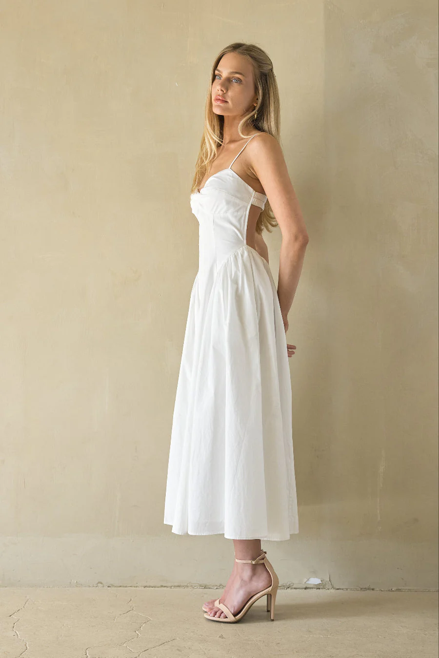 NIA Destene Open Back Midi Dress