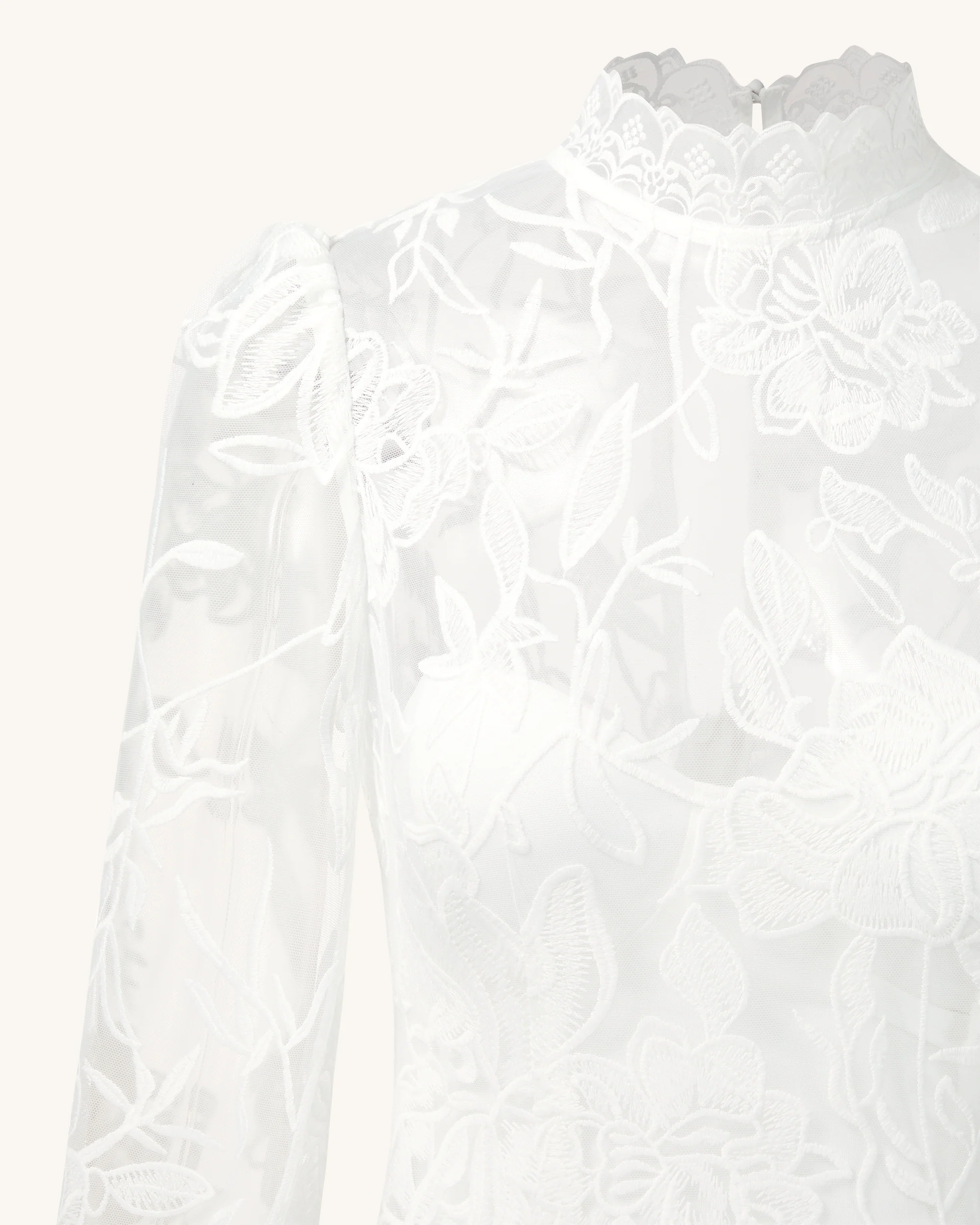 Elegant Lace Midi Dress - White - FASHION NOB