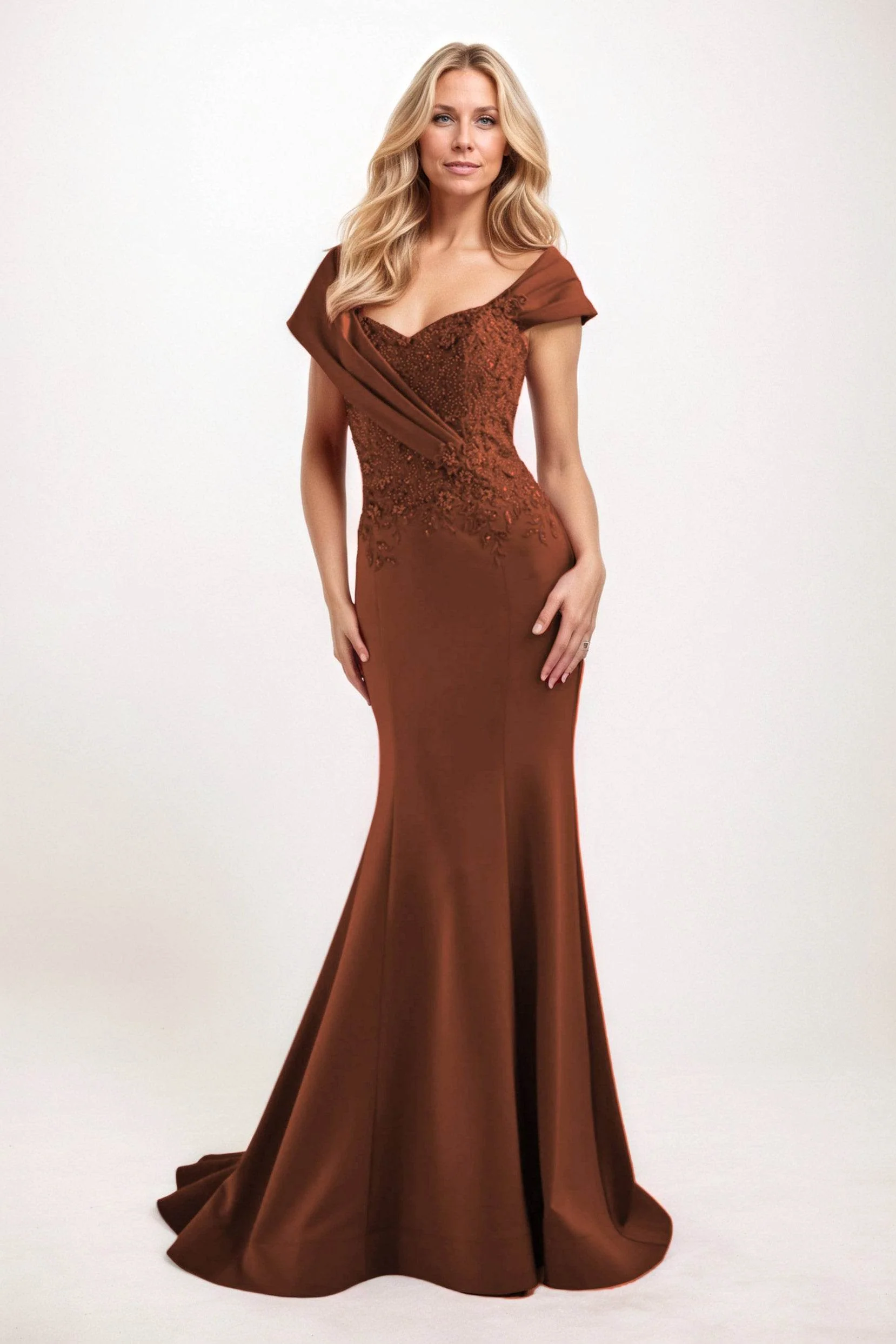 Trumpet-Mermaid Maxi Satin Mother of the Bride Dresses CM0393
