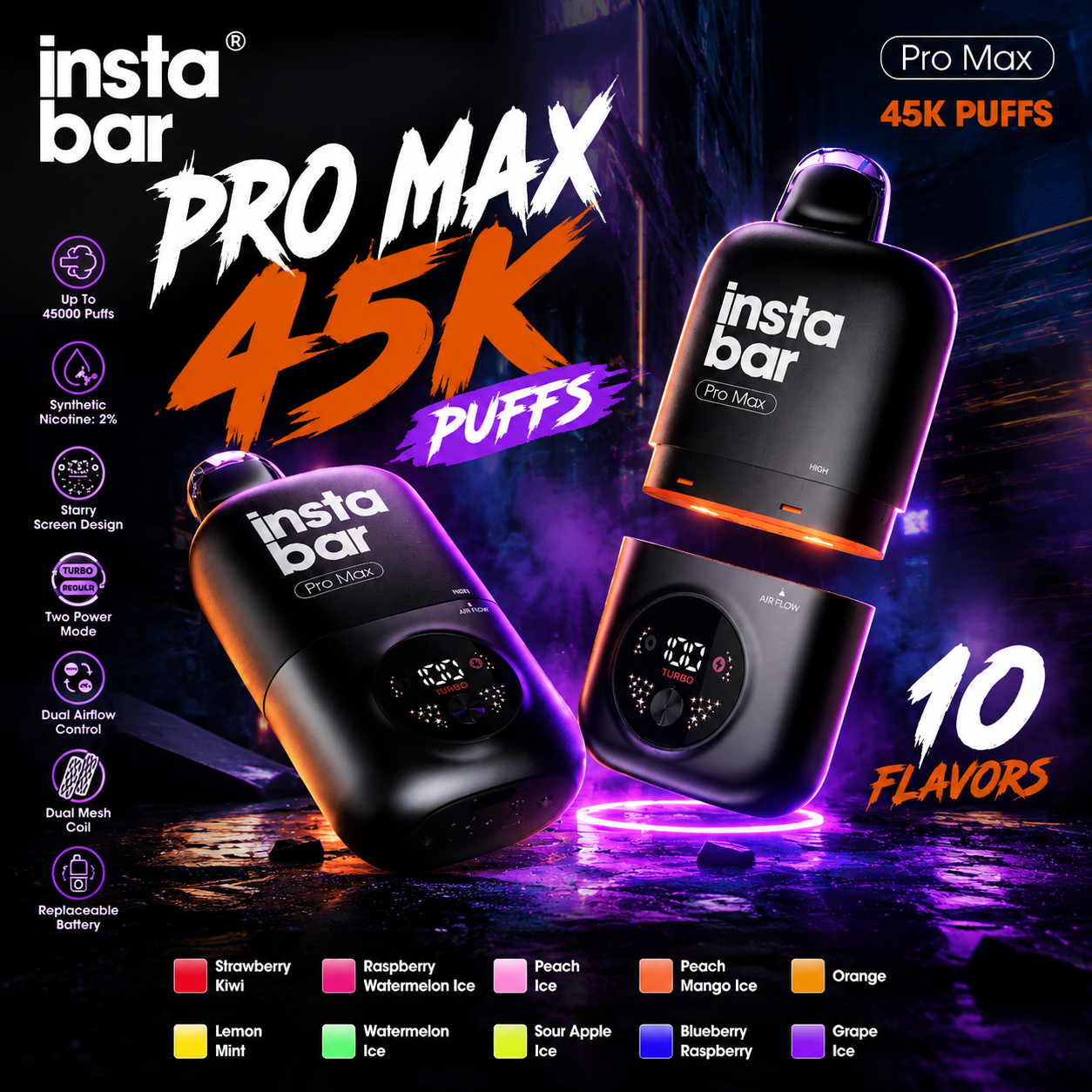 Instabar Pro Max 45K KIT(Urządzenie+Wymienny wkład)