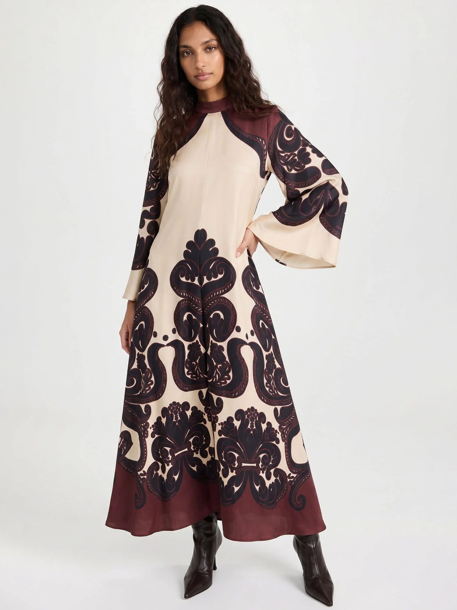 Dramatic Pattern Maxi Dress