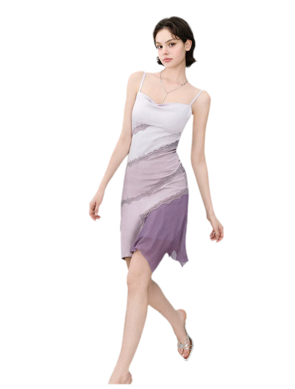 Asymmetric Satin Cami Dress | Final Sale