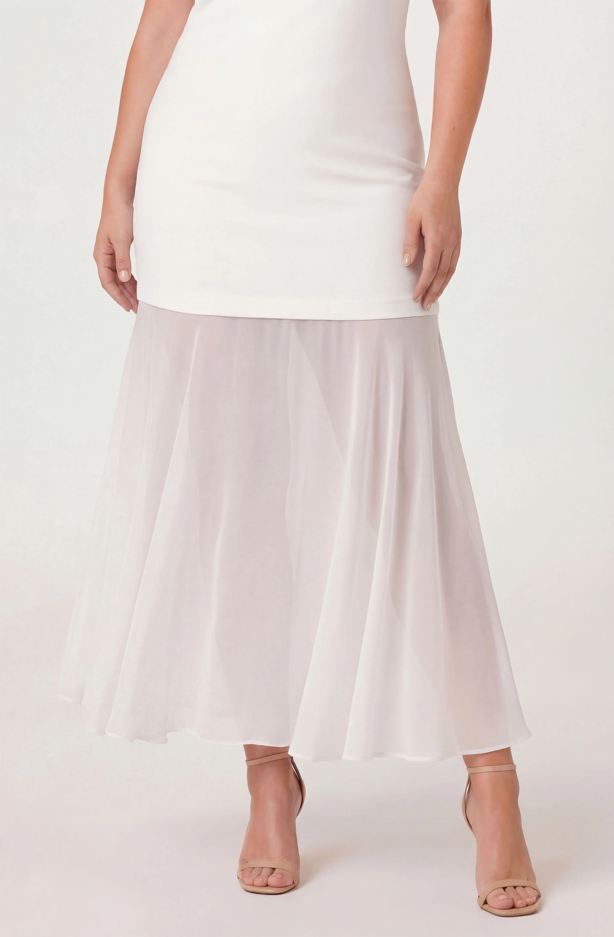 Lizet Strapless Mini Dress With Sheer Maxi Overlay
