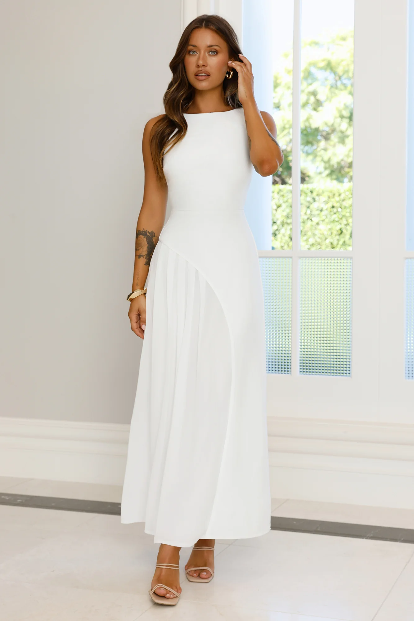 Strut With Style Maxi Dress White - luluinthesky