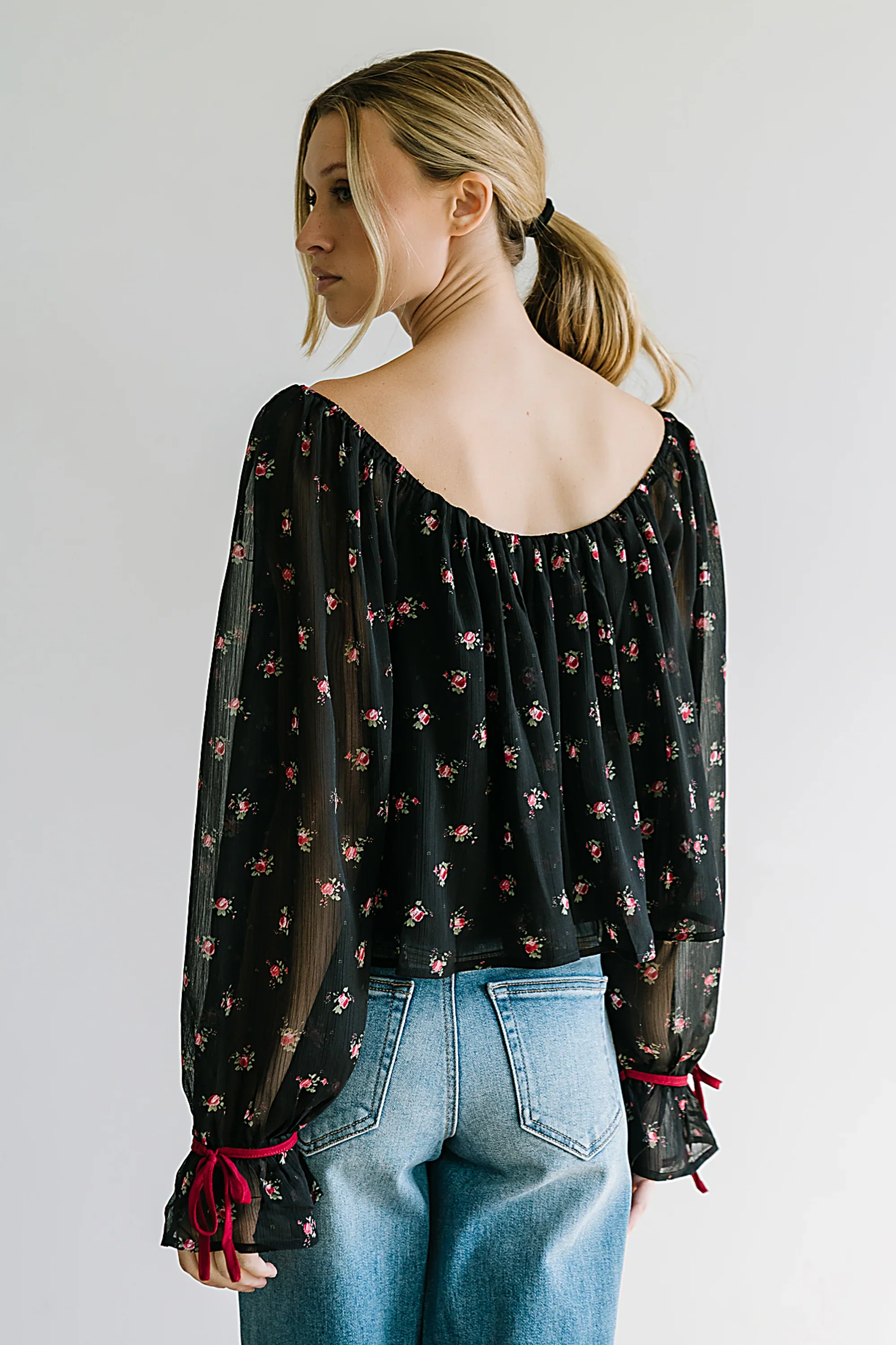 Mateo Floral Crinkle Blouse