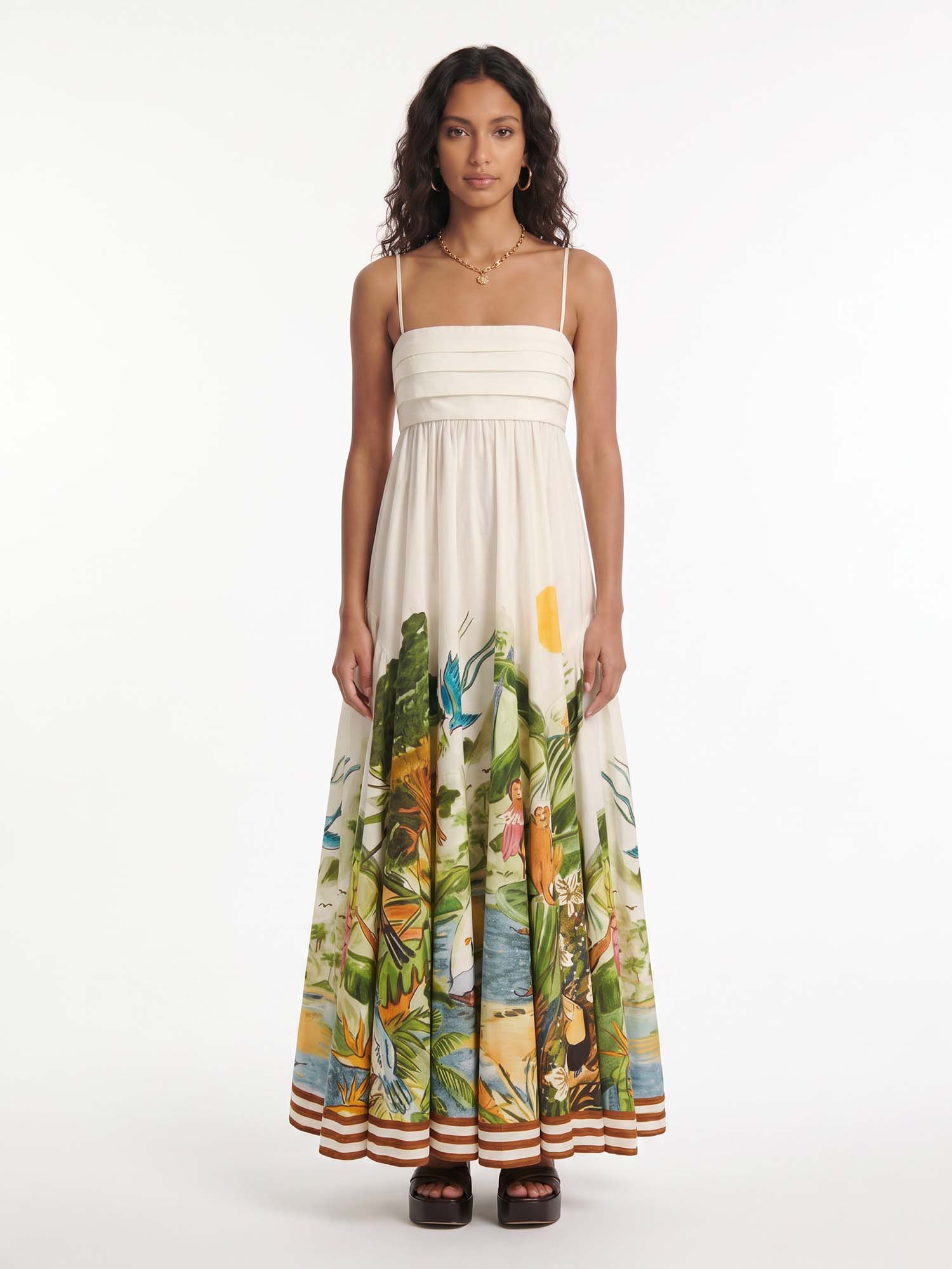 Tropical Paradise Strapless Maxi Dress