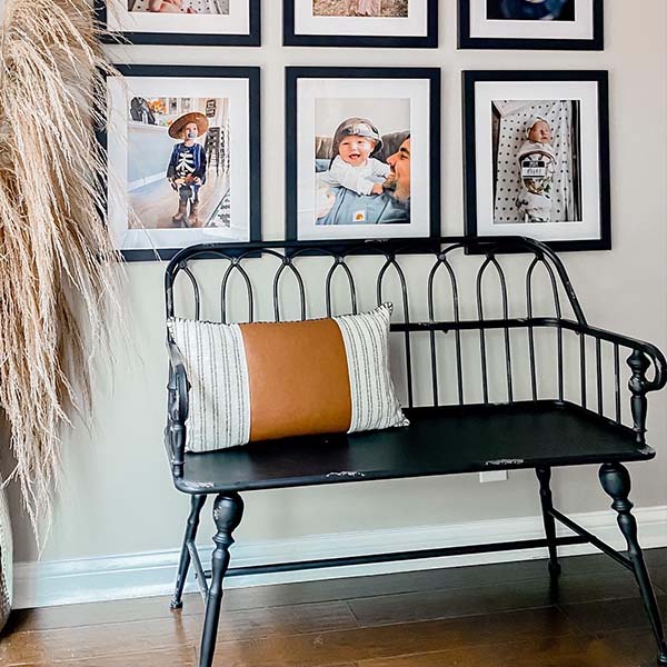 Black Metal High Back Bench