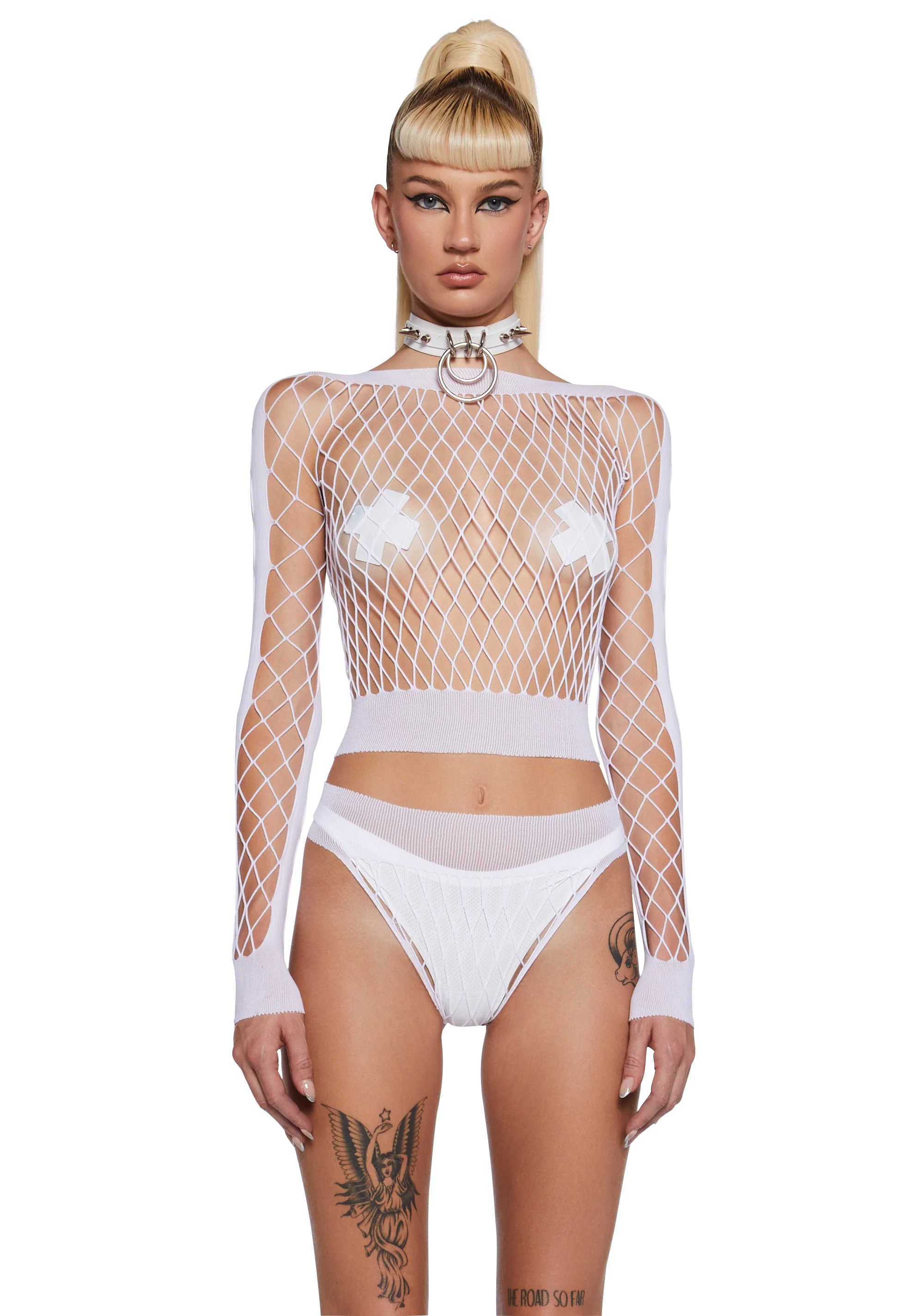 Digital Remnants Lingerie Set - White