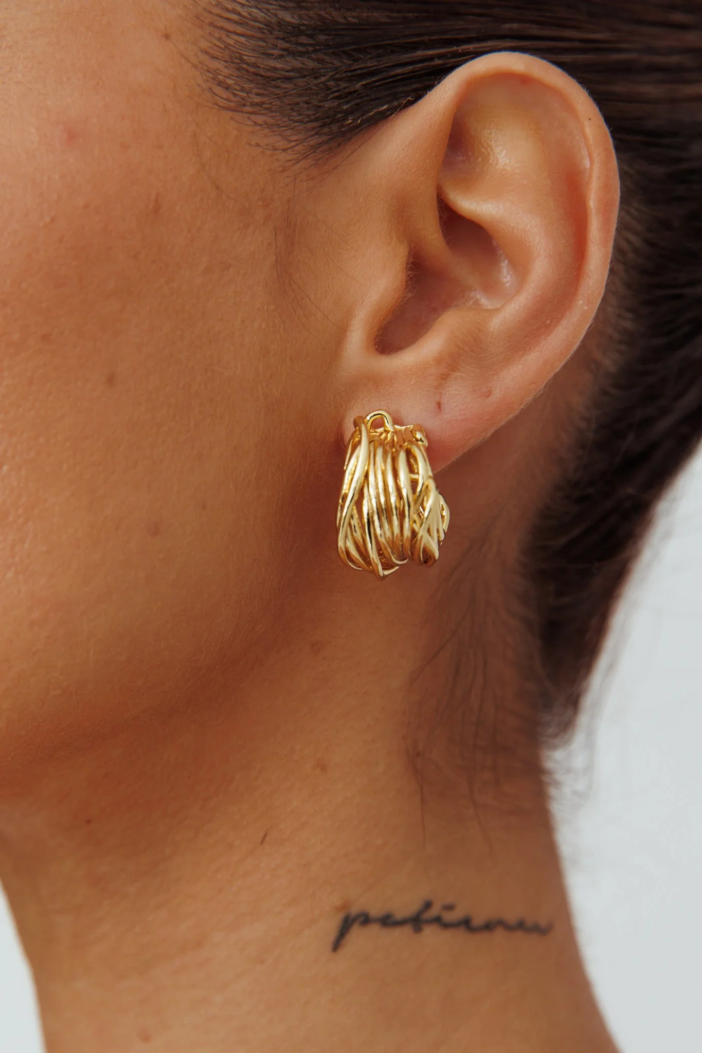 Halo Tangled Hoop Earrings Gold