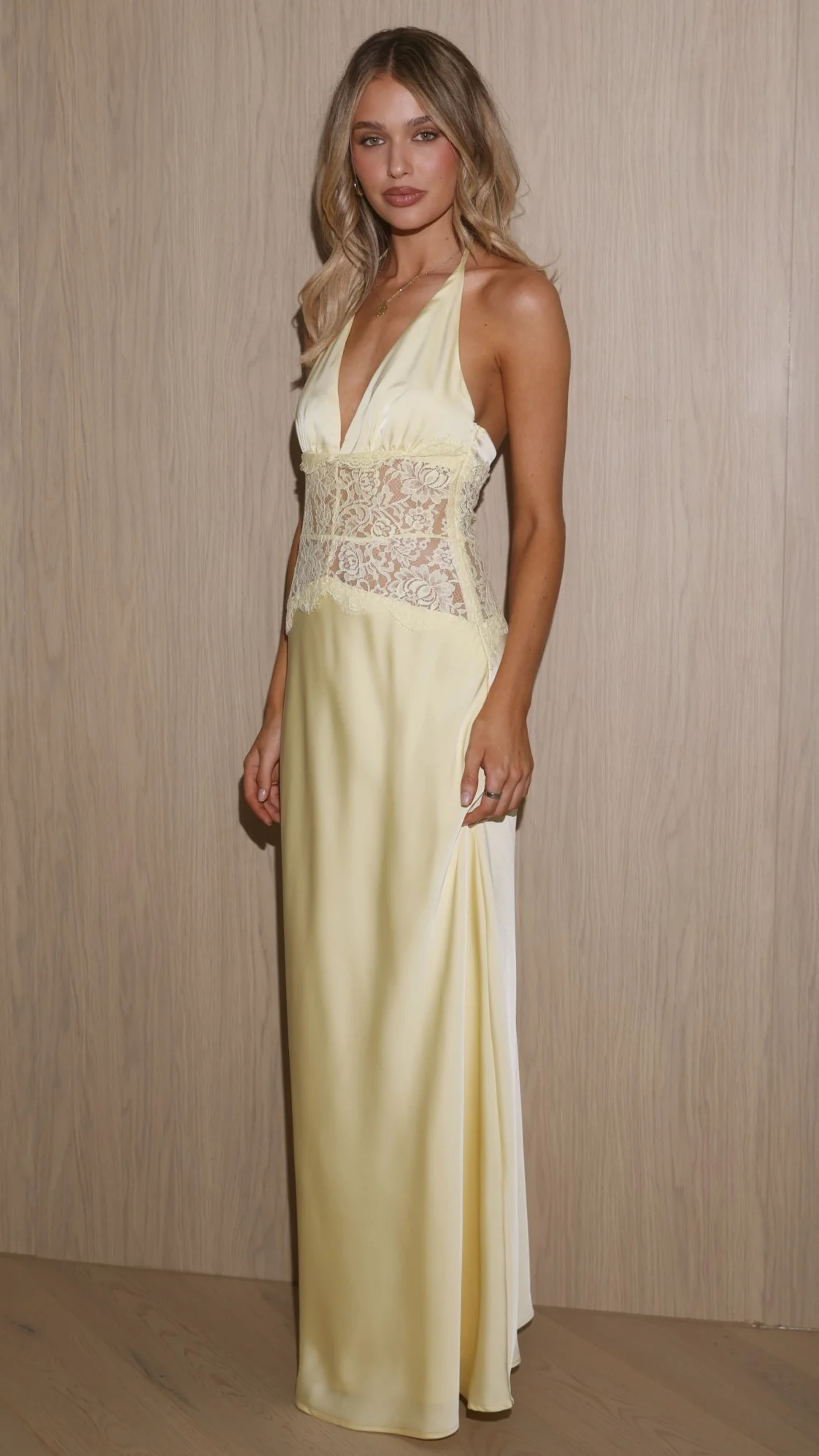 Celia Lace Maxi Dress - Yellow - luluinthesky
