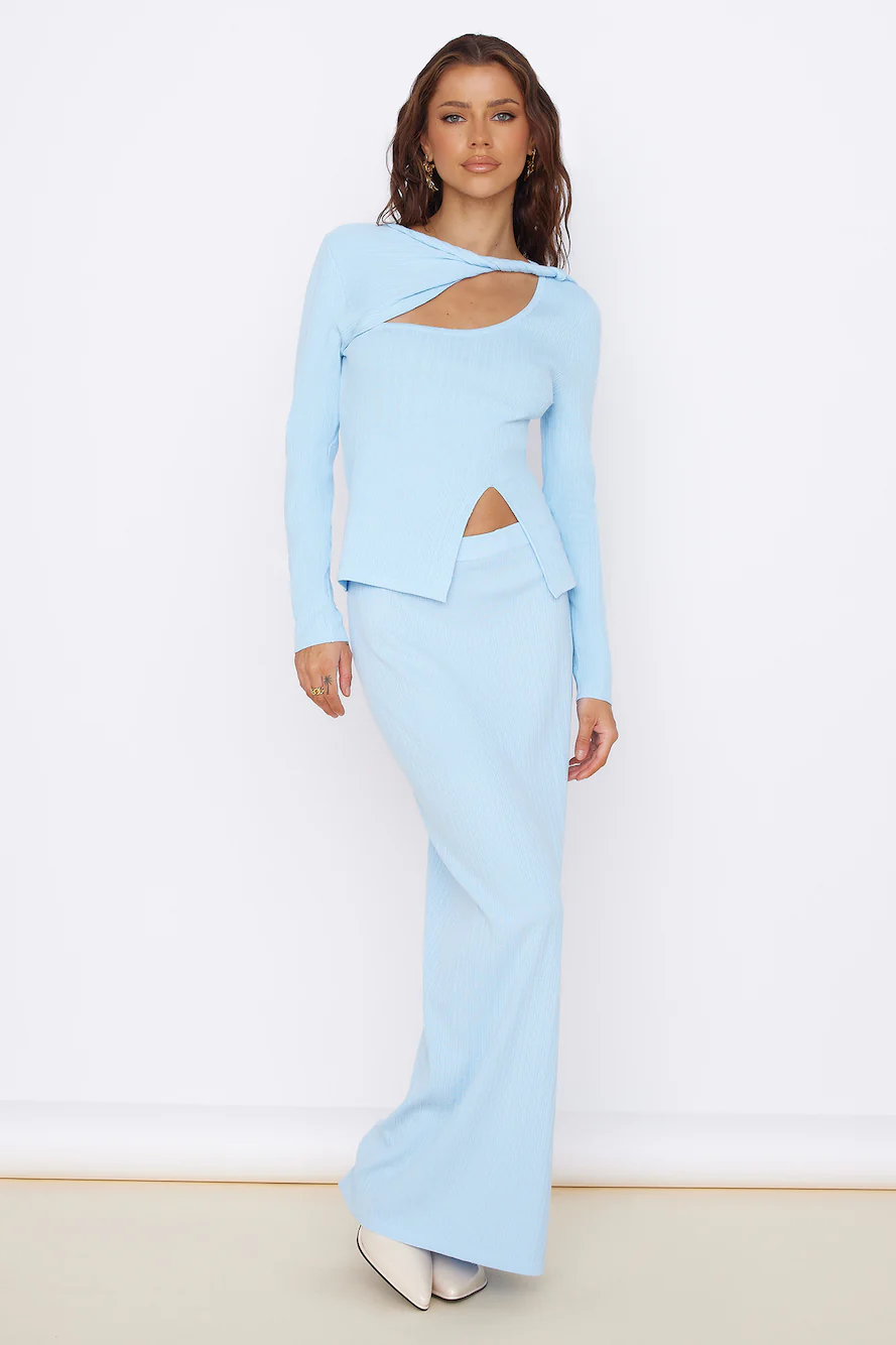 Garden of Eden Maxi Skirt Blue
