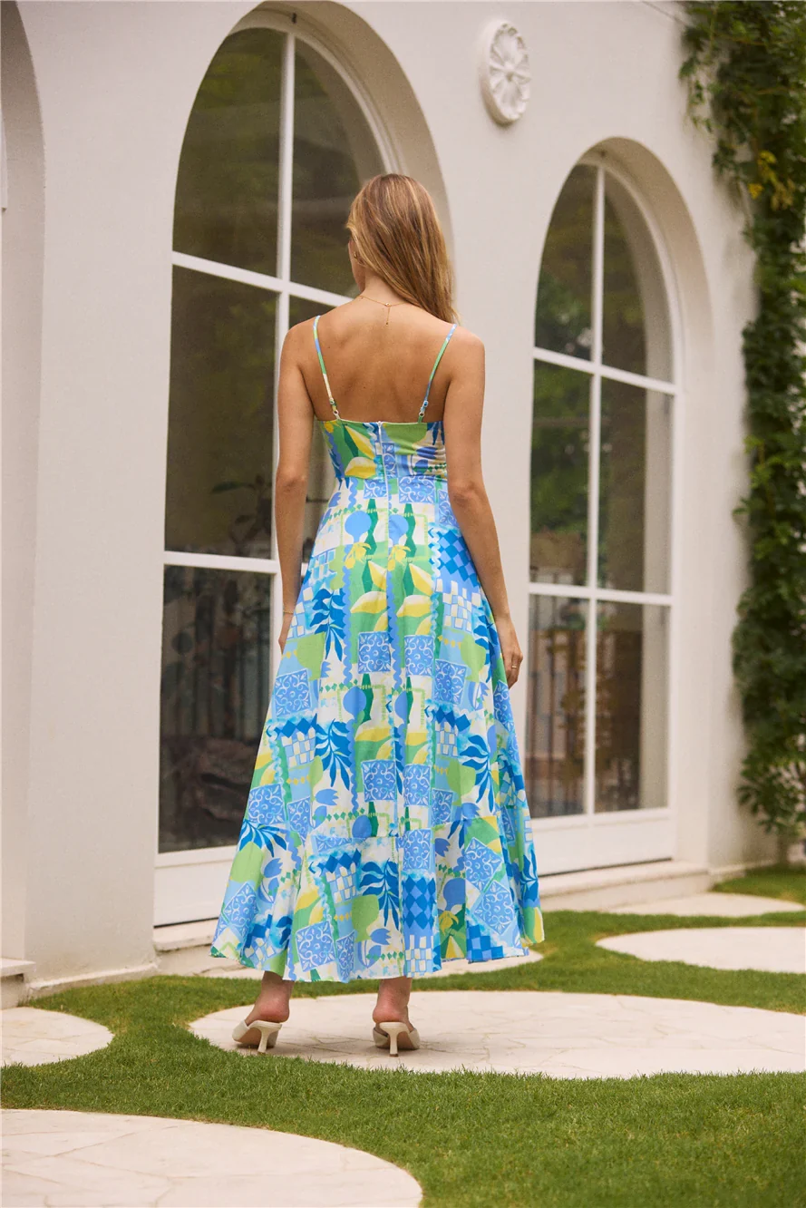 Coastal Paradise Midi Dress Print