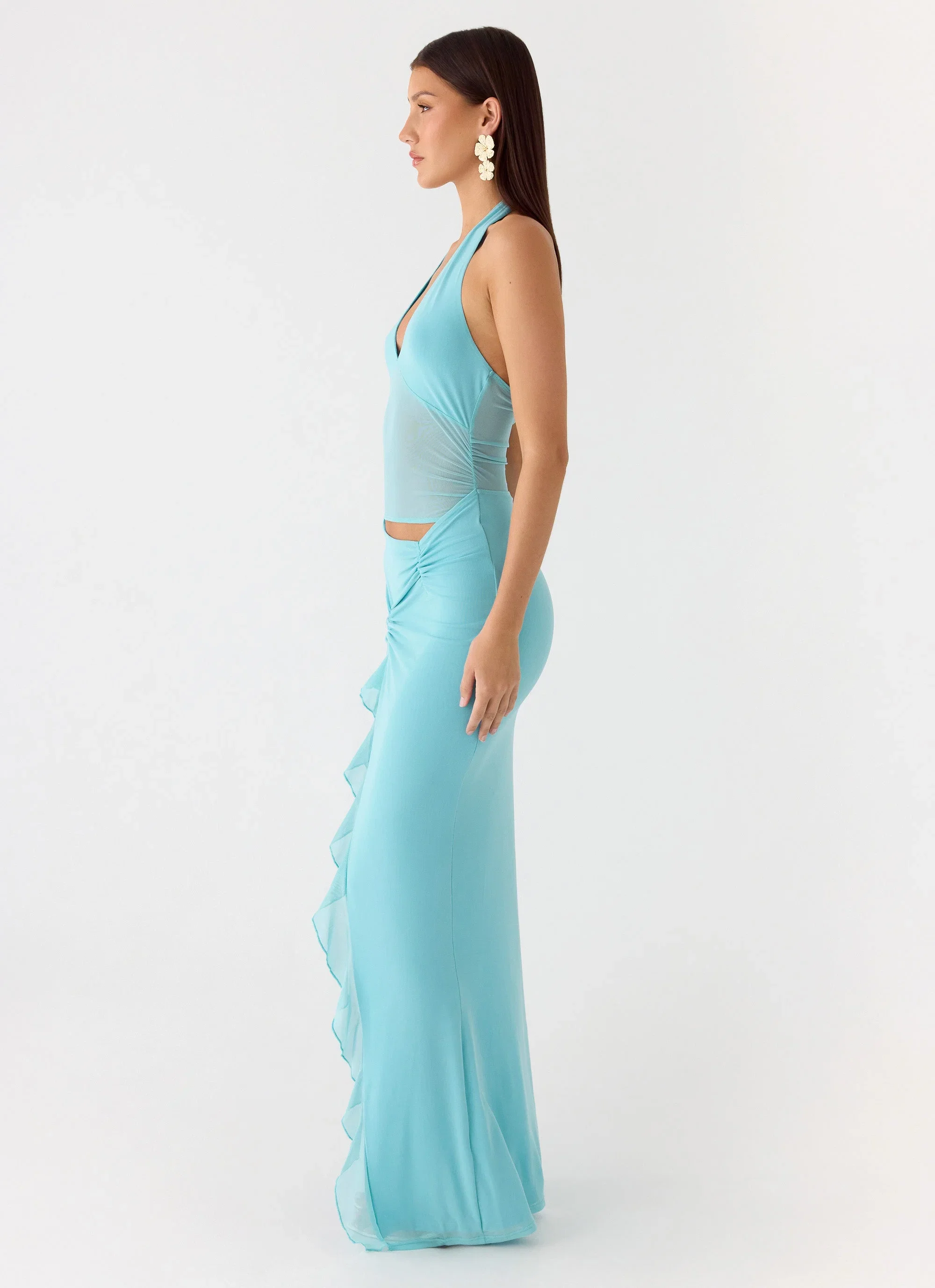 Last Sequence Maxi Dress - Aqua Blue