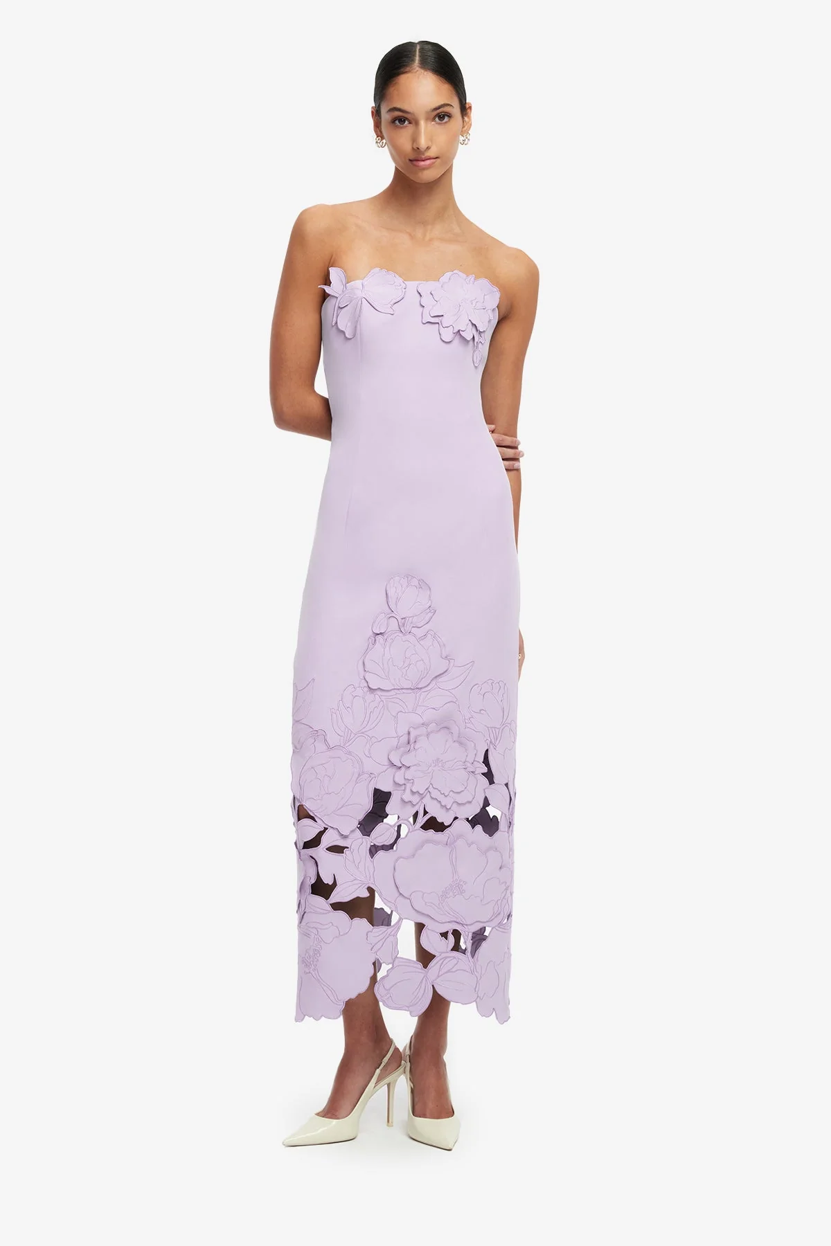 Rayna Appliqué Bustier Maxi Dress - Lilac