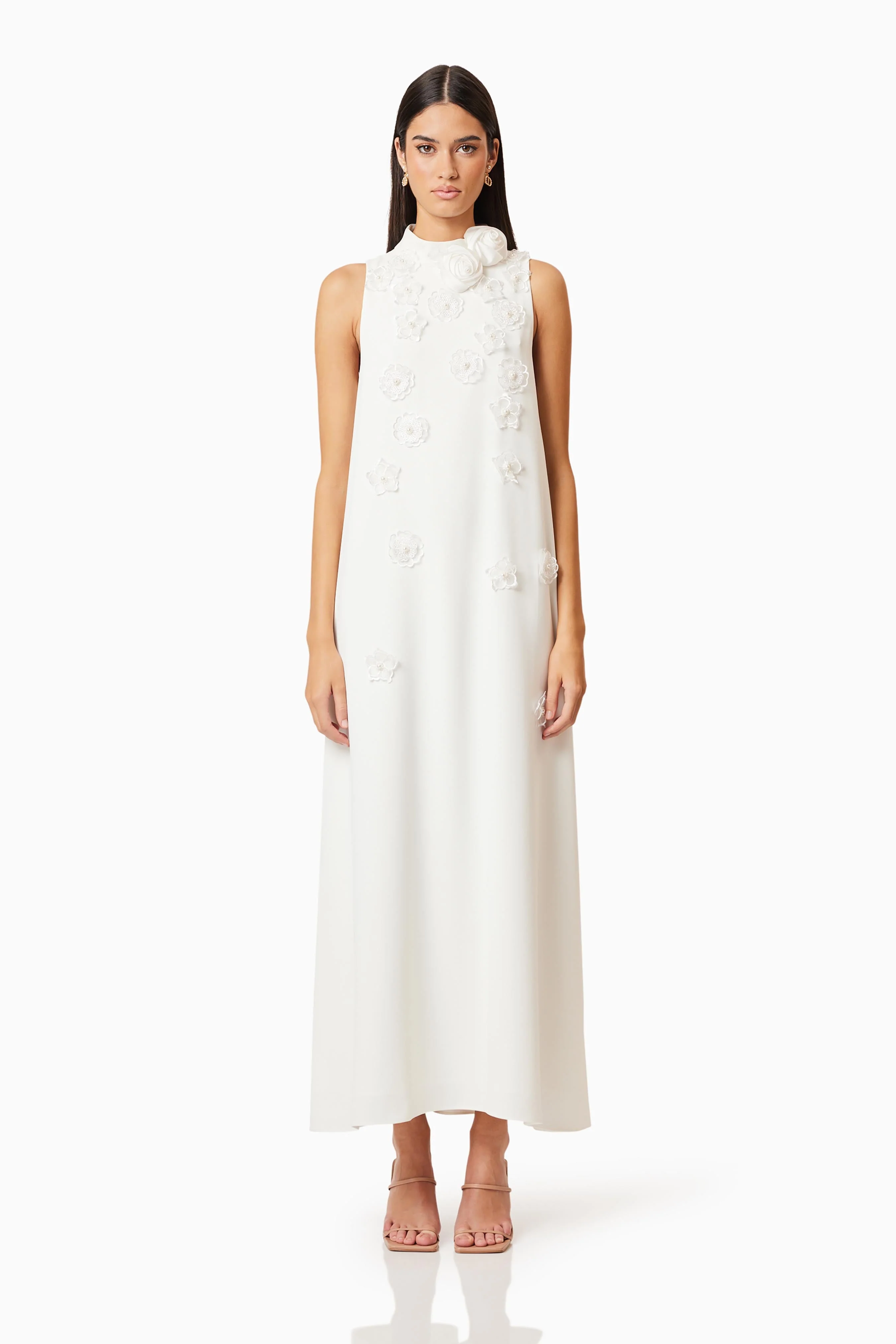 Lilydale 3D Maxi Dress In White