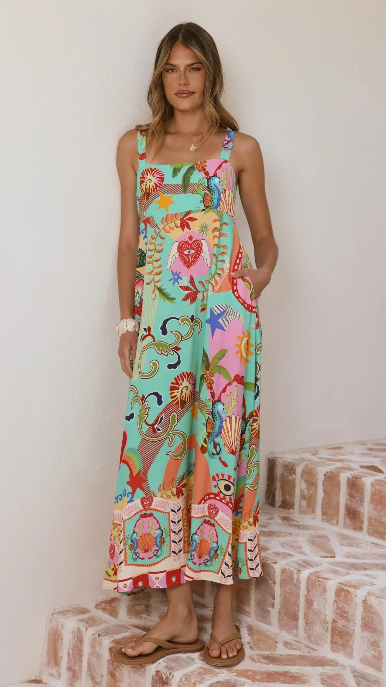 Trish Maxi Dress - Carnival Print