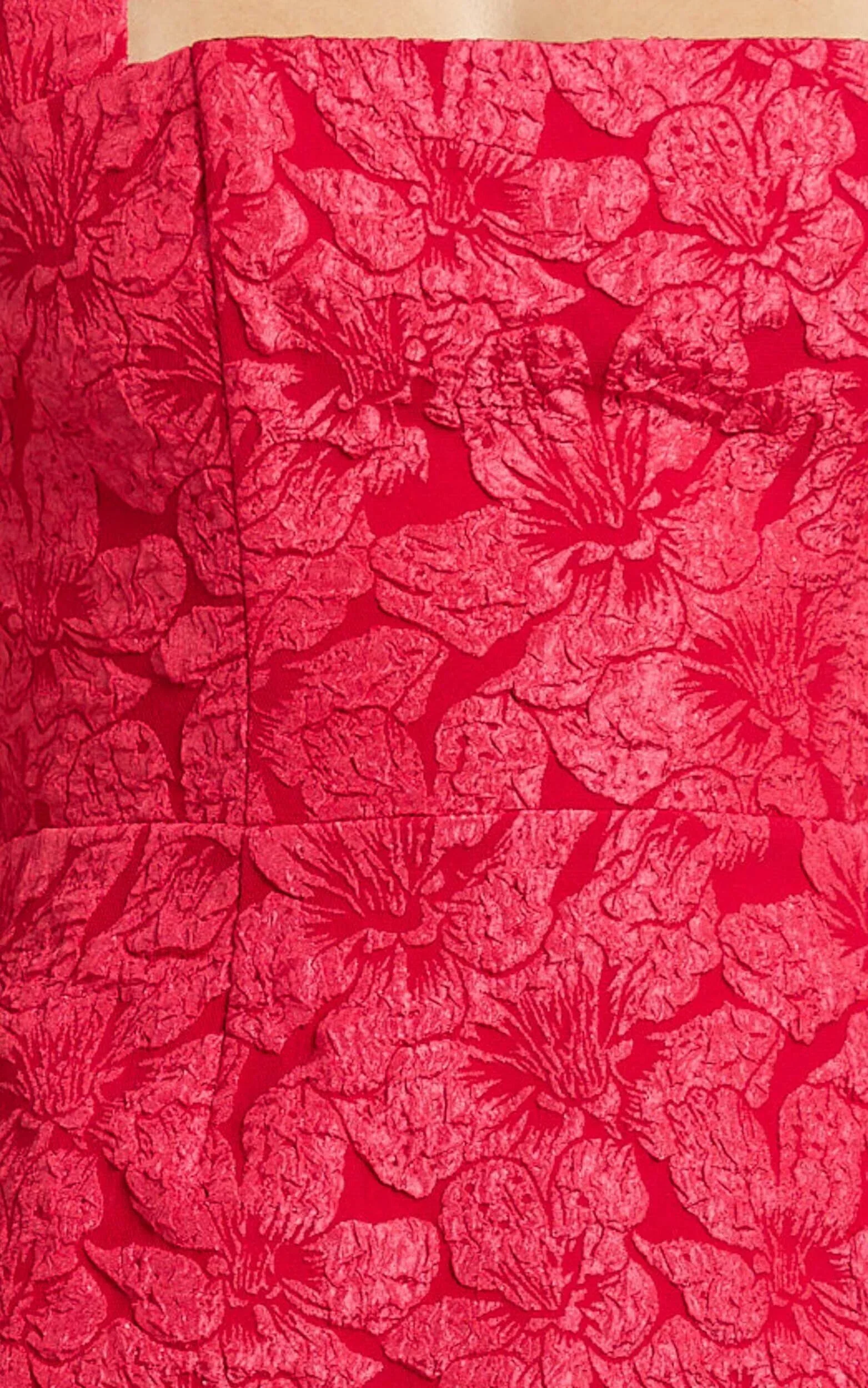 Gabbie Mini Dress - Jacquard Halter Fit And Flare Dress In Red