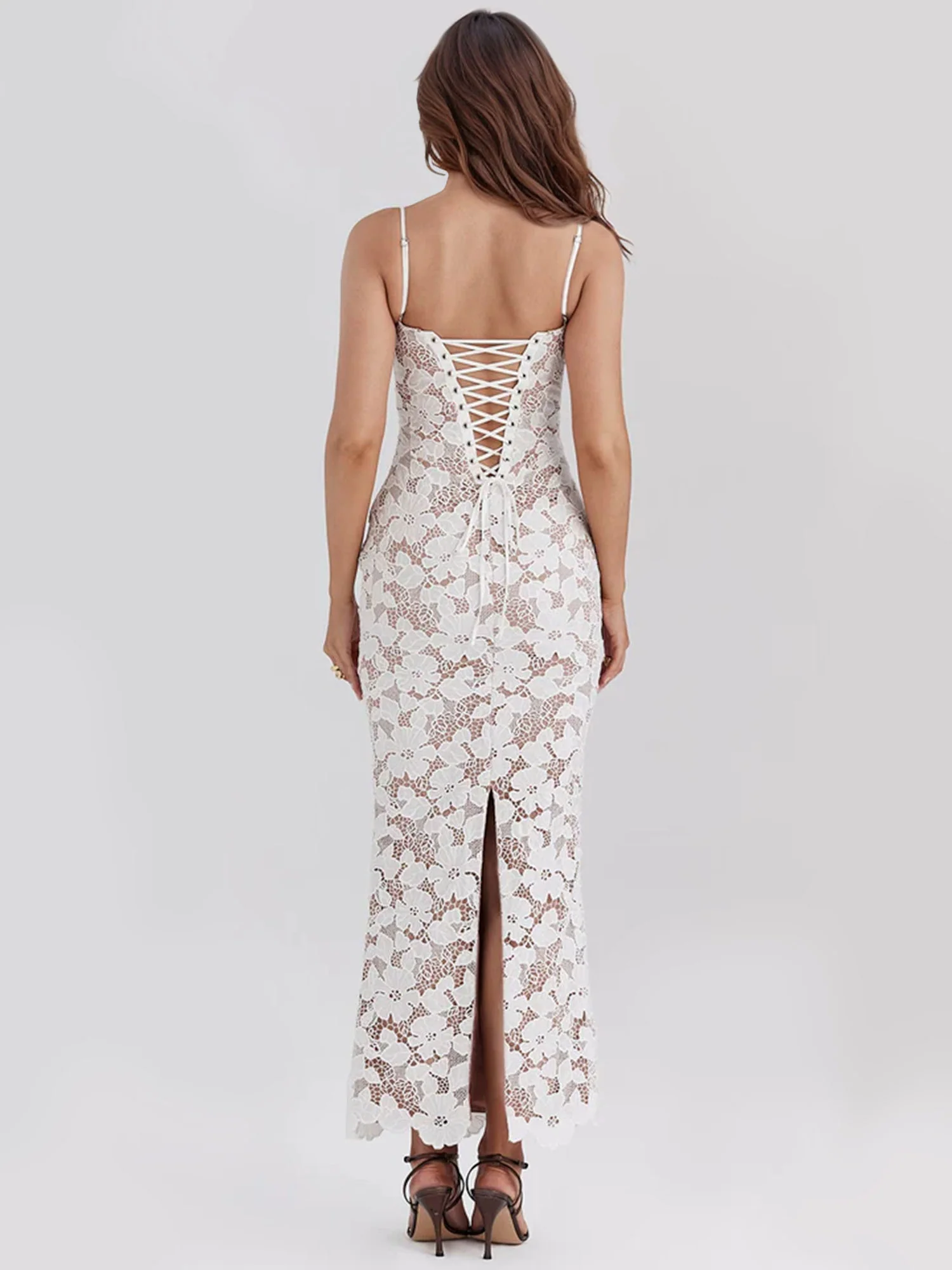 Lace Maxi Dress with Intricate Detailing