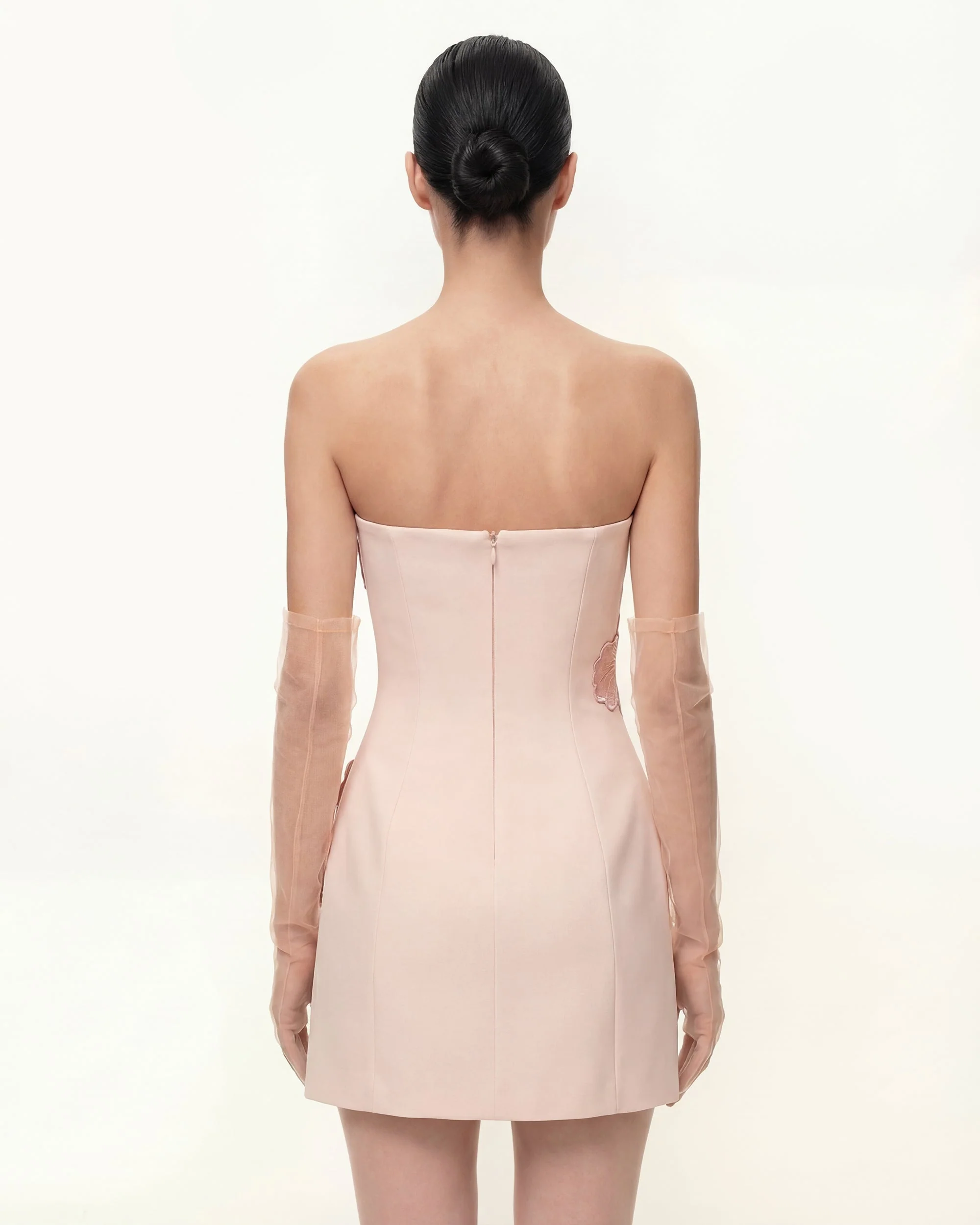 Iris Floral Print Strapless Dress - Pink