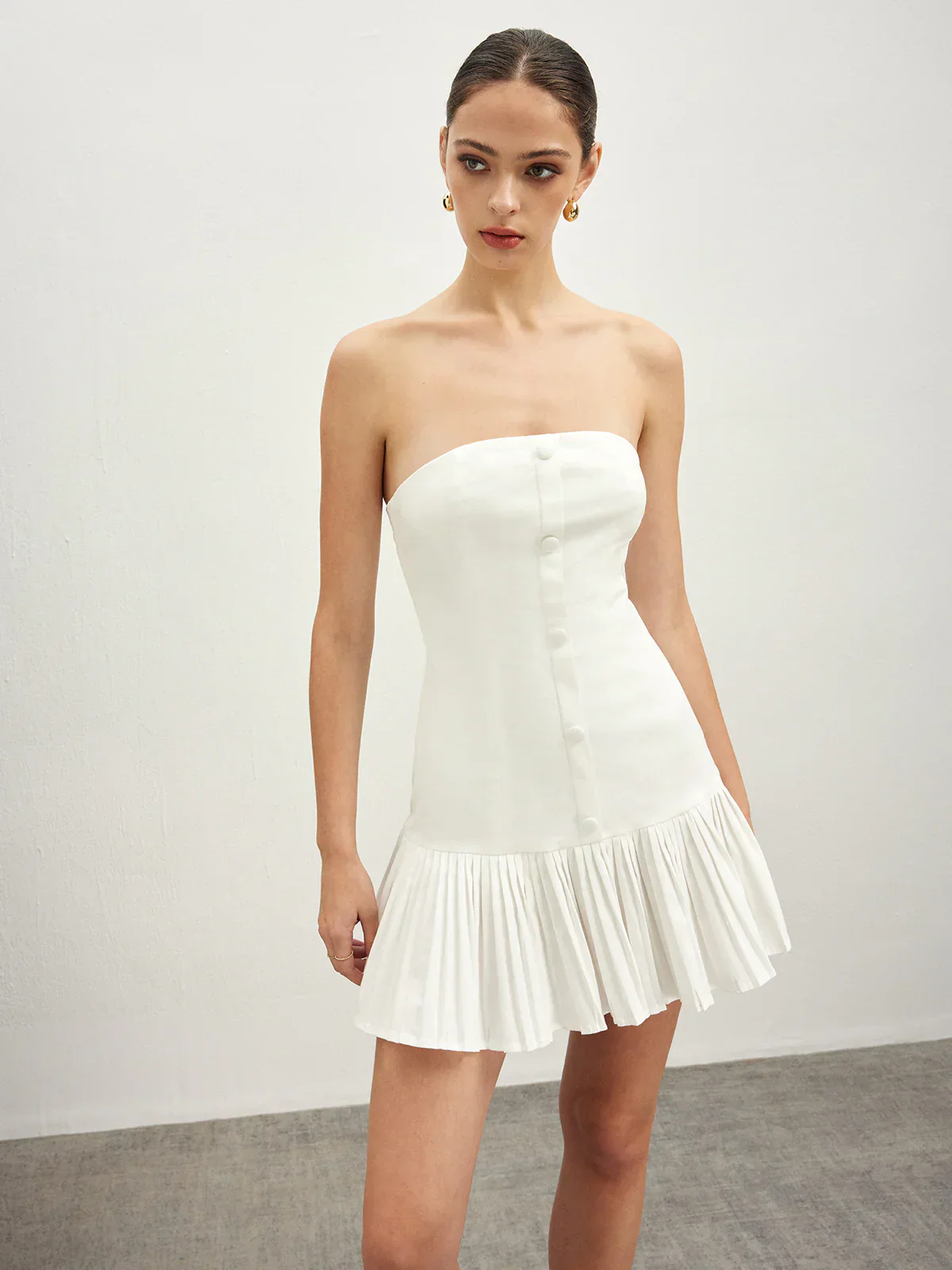 Cotton Blends Pleated Bubble Tube Dress - luluinthesky