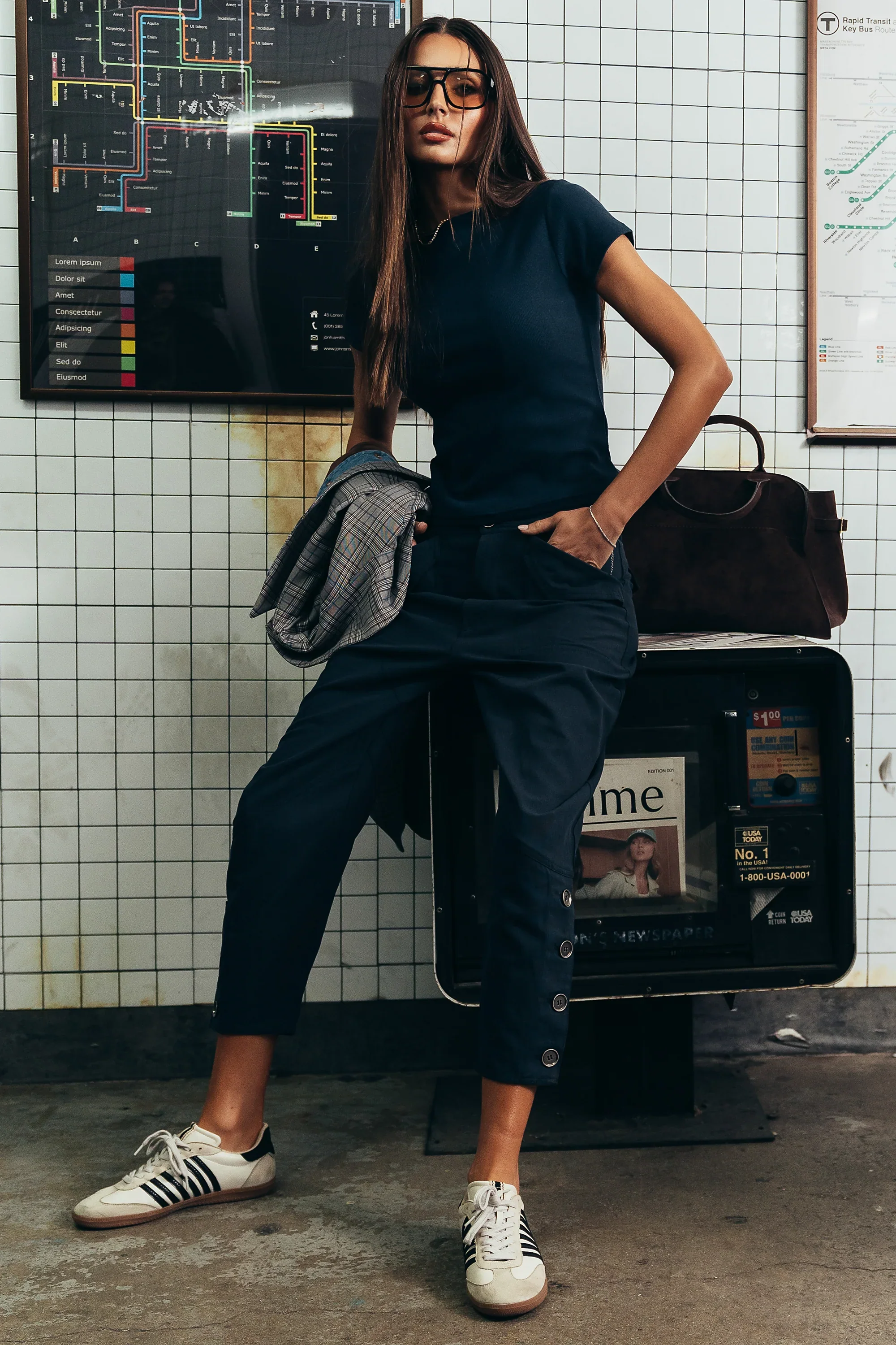 Martha Boatneck Top in Navy