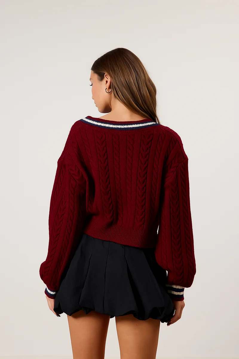 Cropped Varsity Sweater
