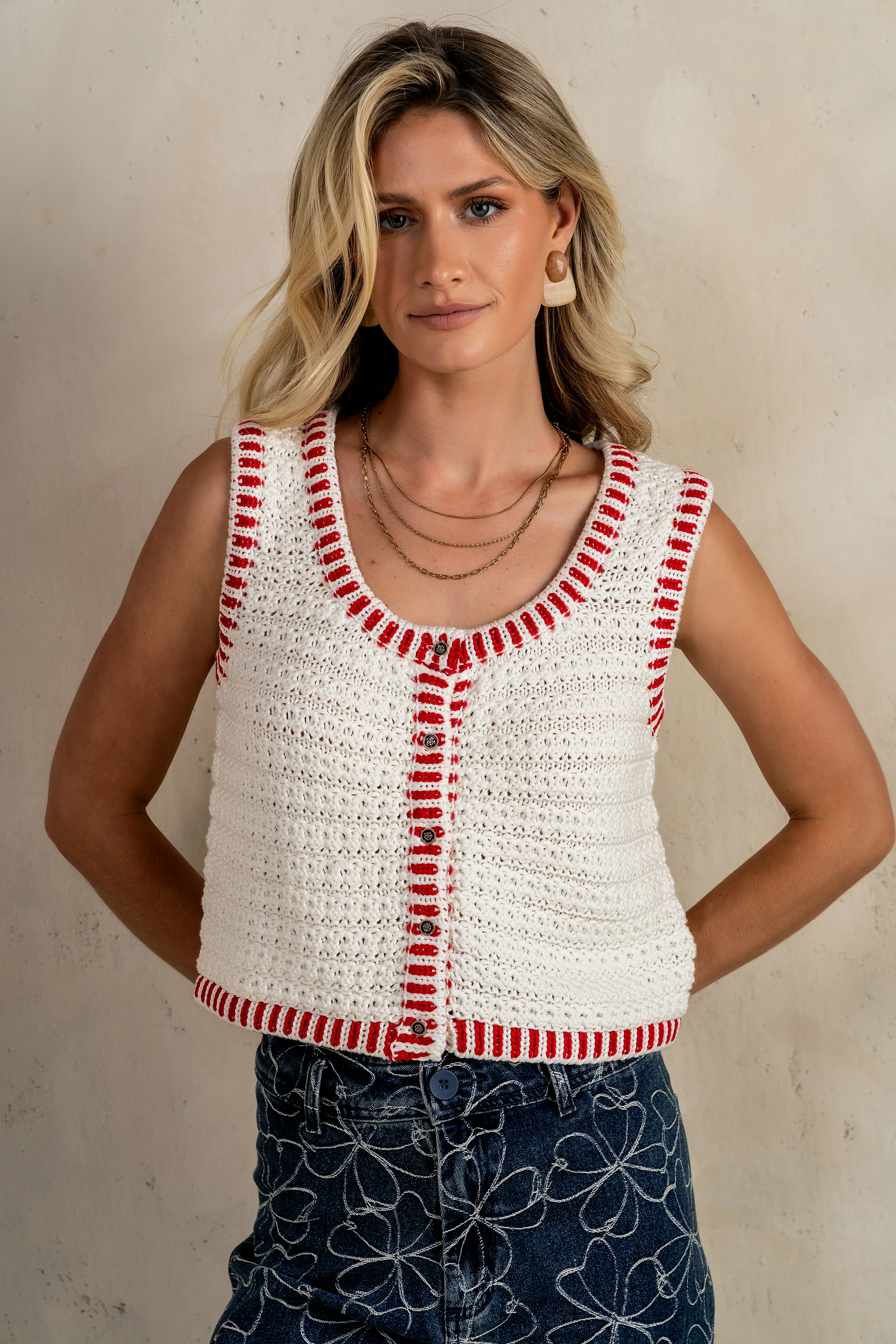 Malia Knit Tank in Ivory