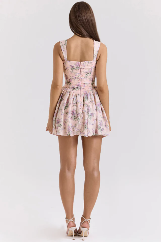 Ophelia Ribbon Print Dress