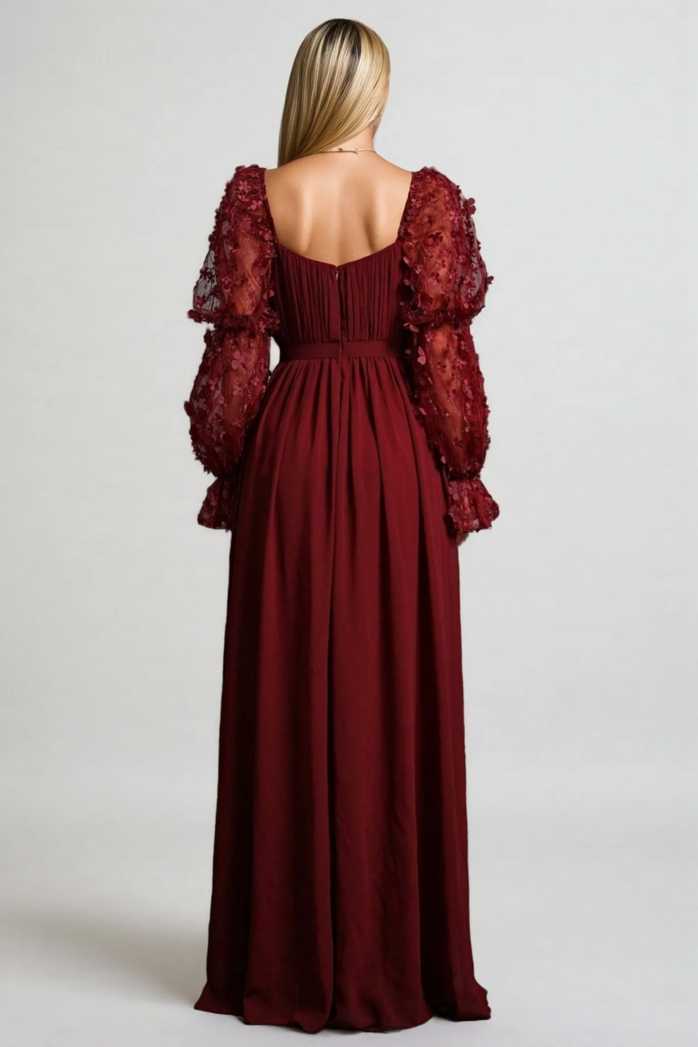 Wera Mesh Square Neck Maxi Dress