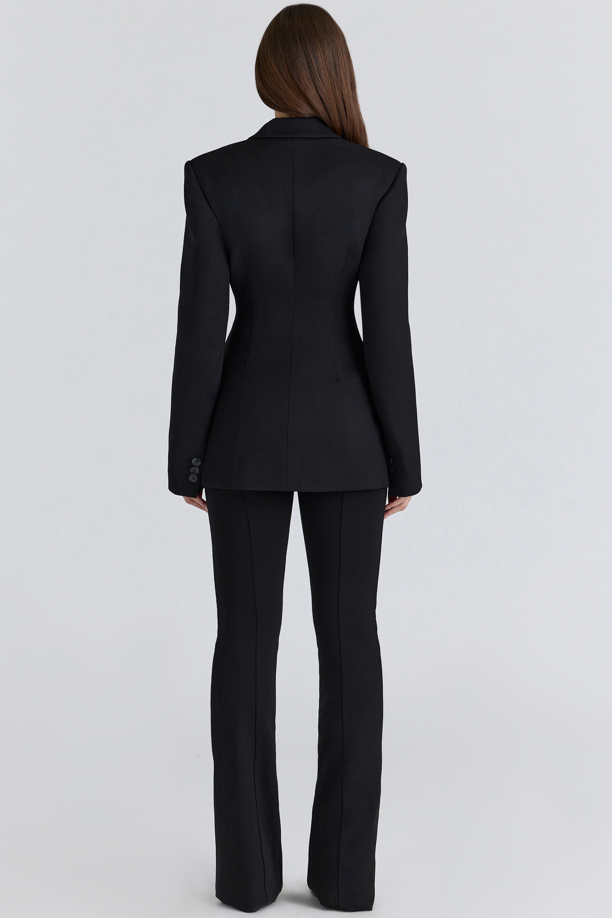 black crepe hourglass blazer jacket