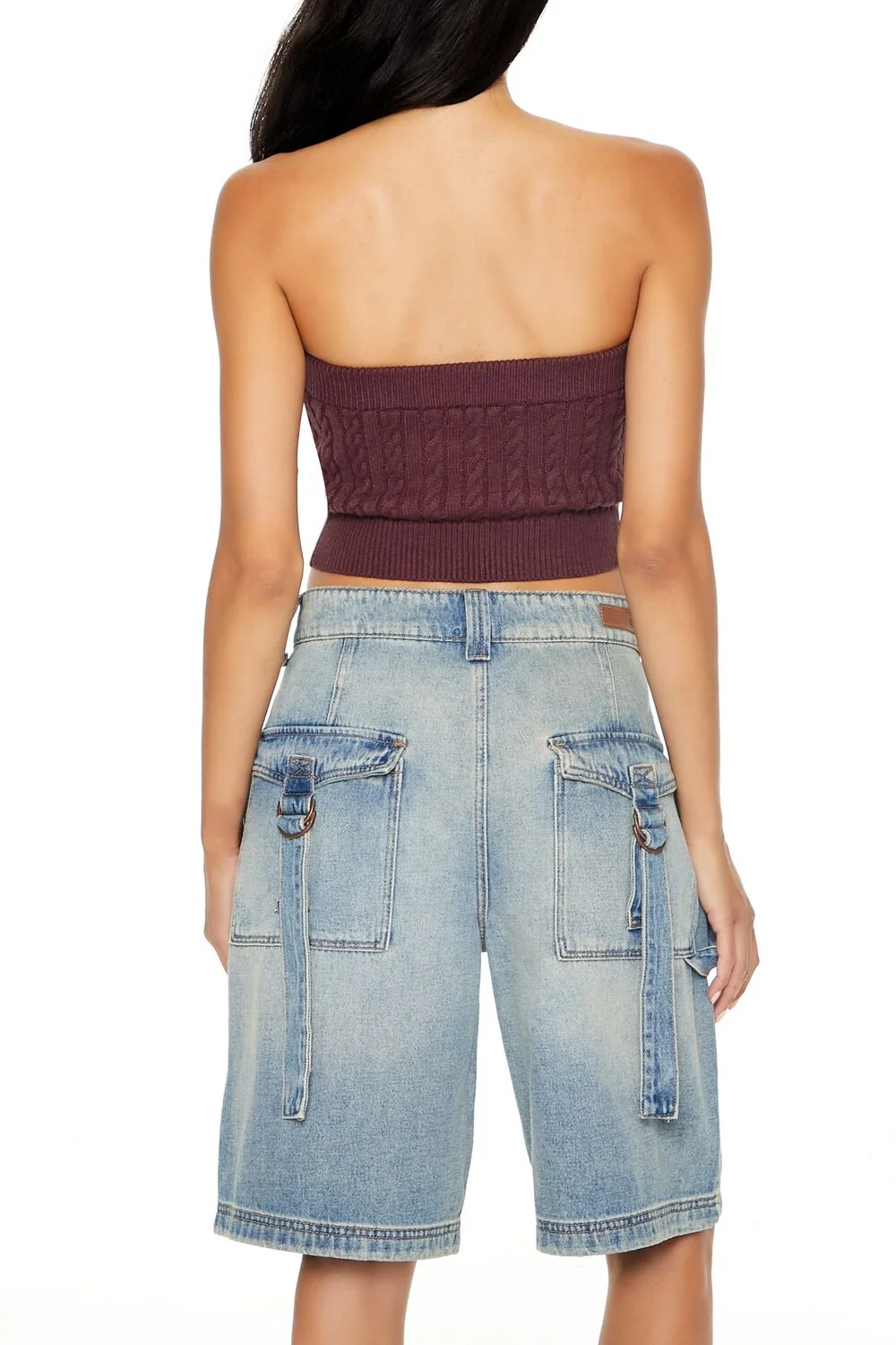 Cable Knit Cropped Tube Top