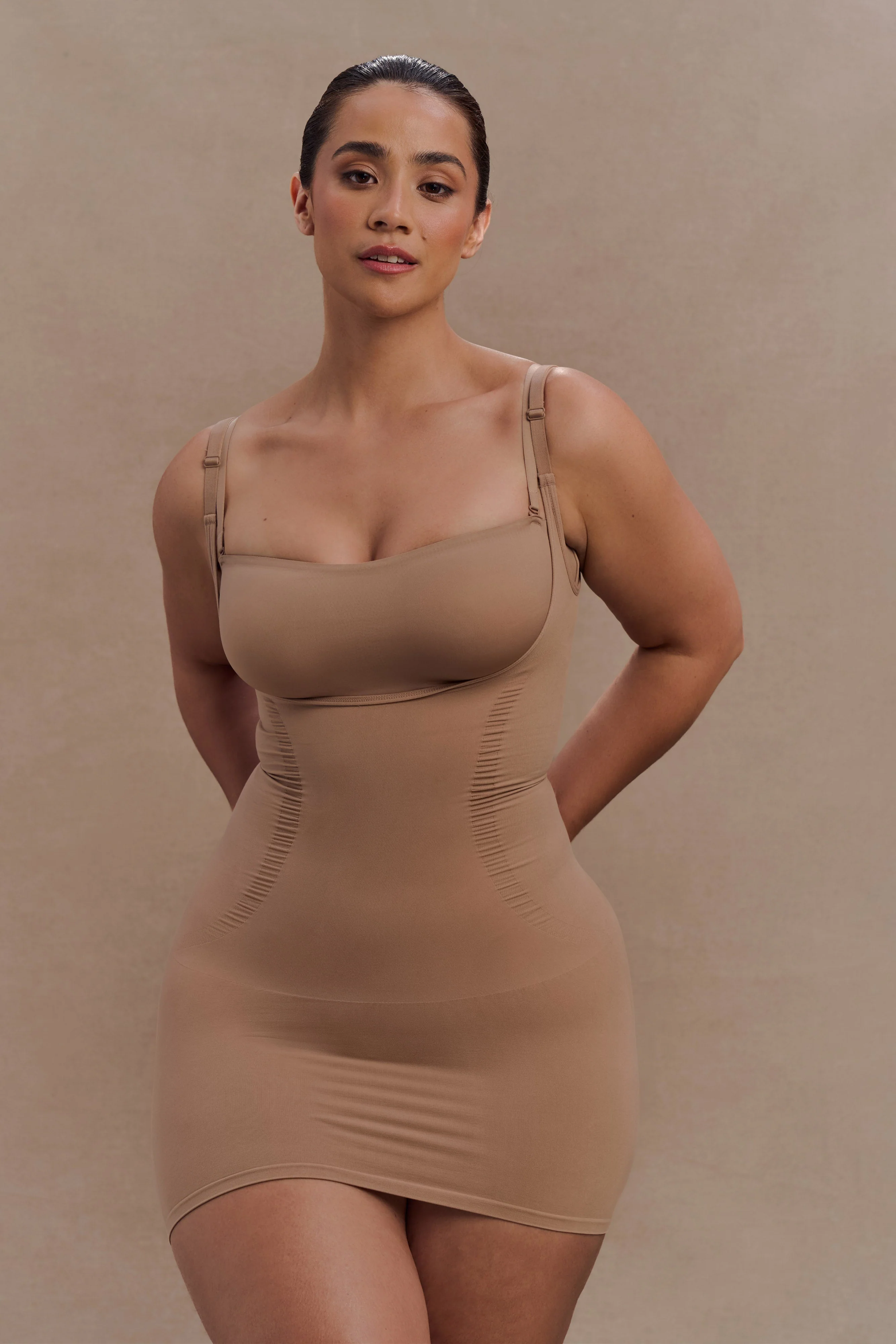 Jocelyn Backless Shapewear Mini Dress - Latte