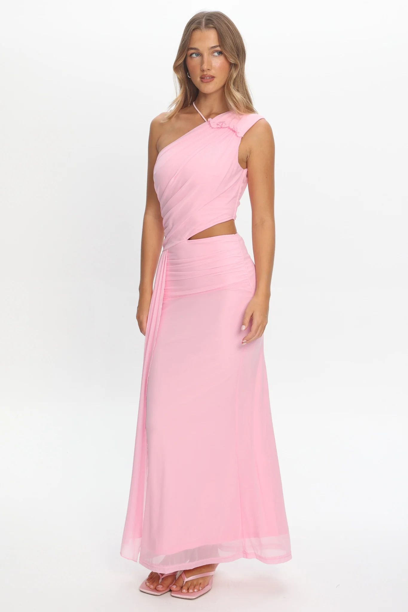 Out Loud Cut-Out Drape Maxi Dress Cheek - luluinthesky