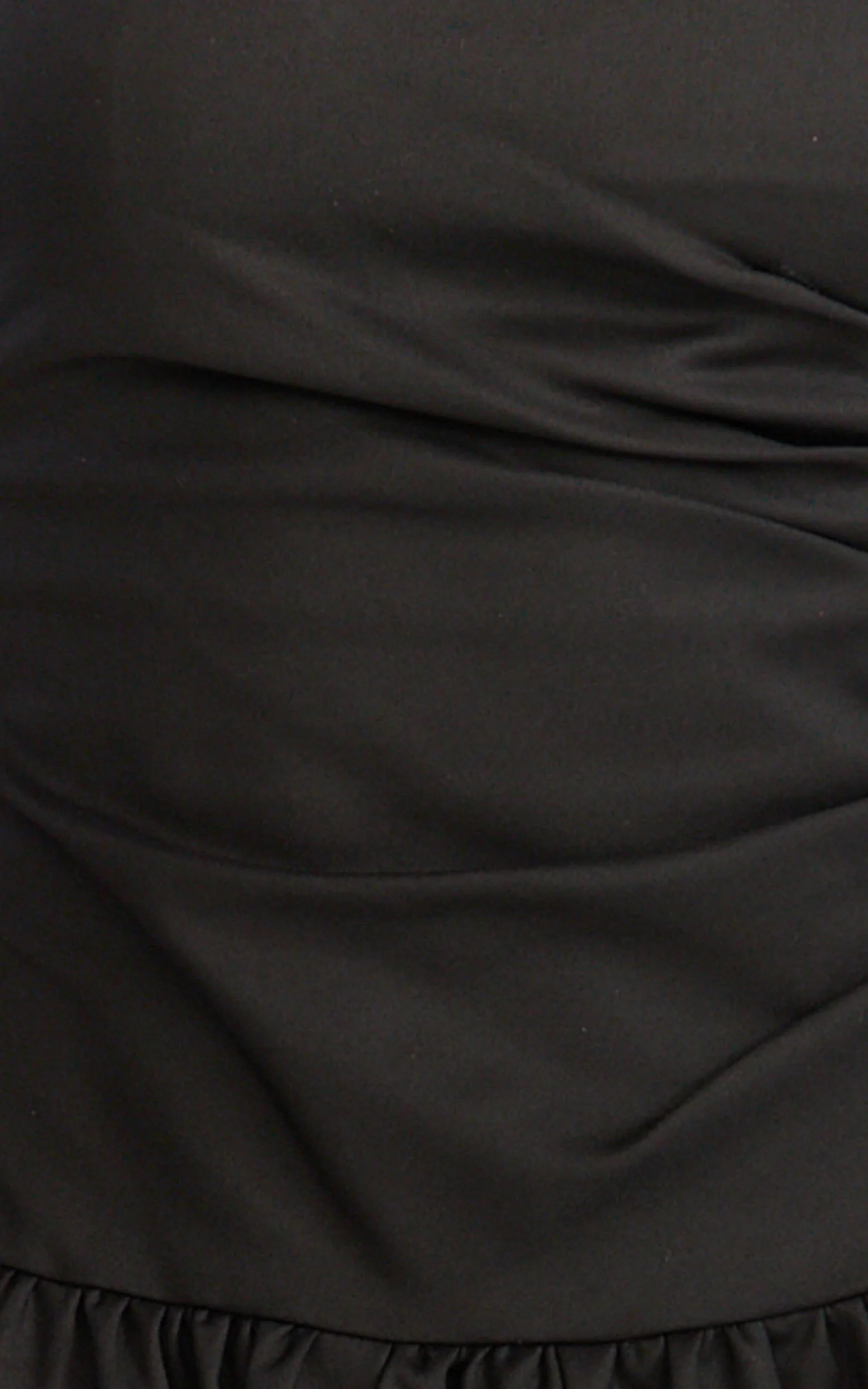 Louisa Maxi Dress - Strapless Side Ruched Dropped Waist Fit And Flare Dress in Black