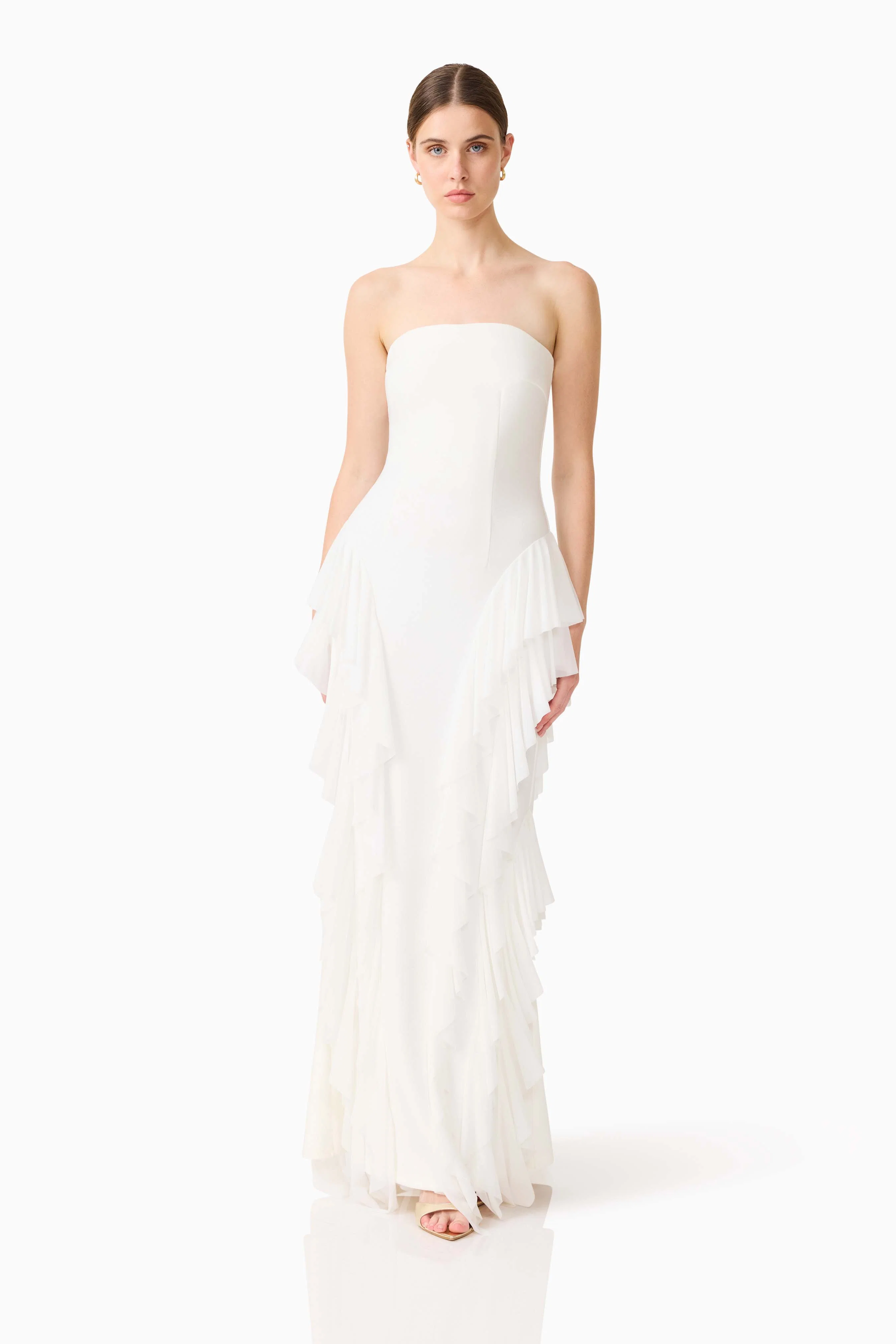 Amelina Strapless Gown in White