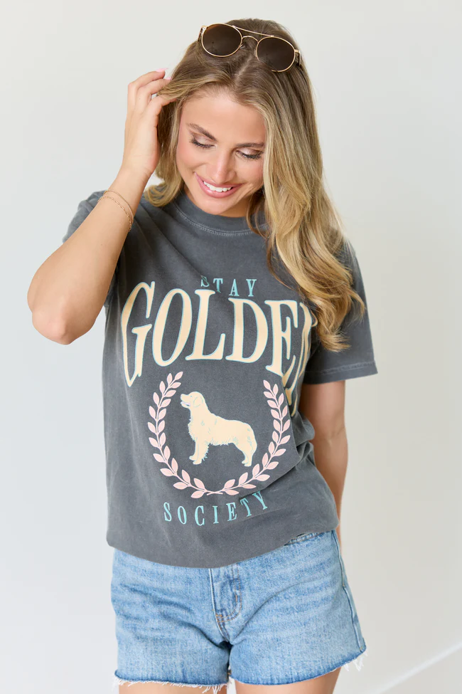 Stay Golden Society Dark Grey Graphic Tee