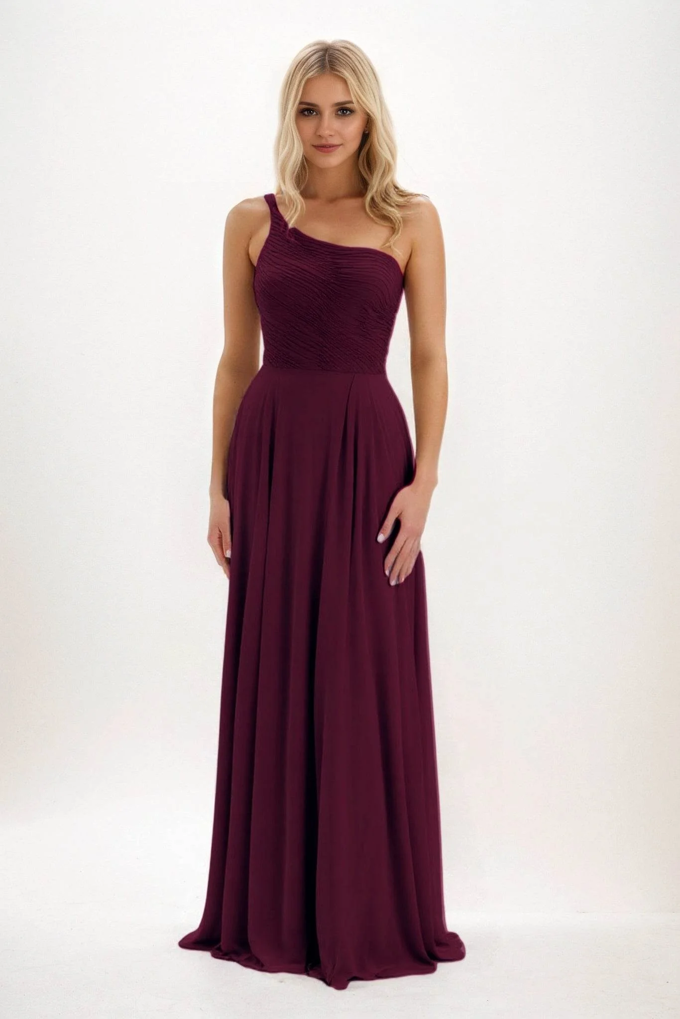 A-Line Maxi Chiffon Bridesmaid Dress CB0858