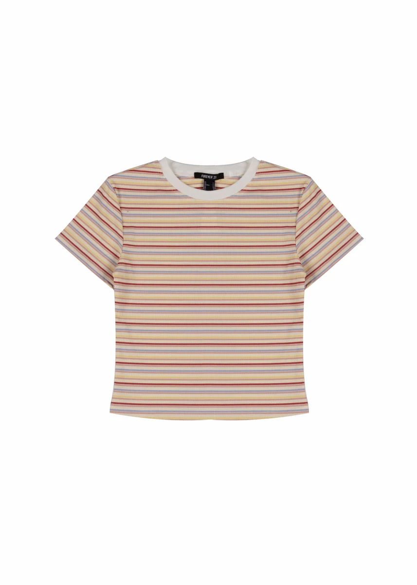 Rib-Knit Striped Baby Tee