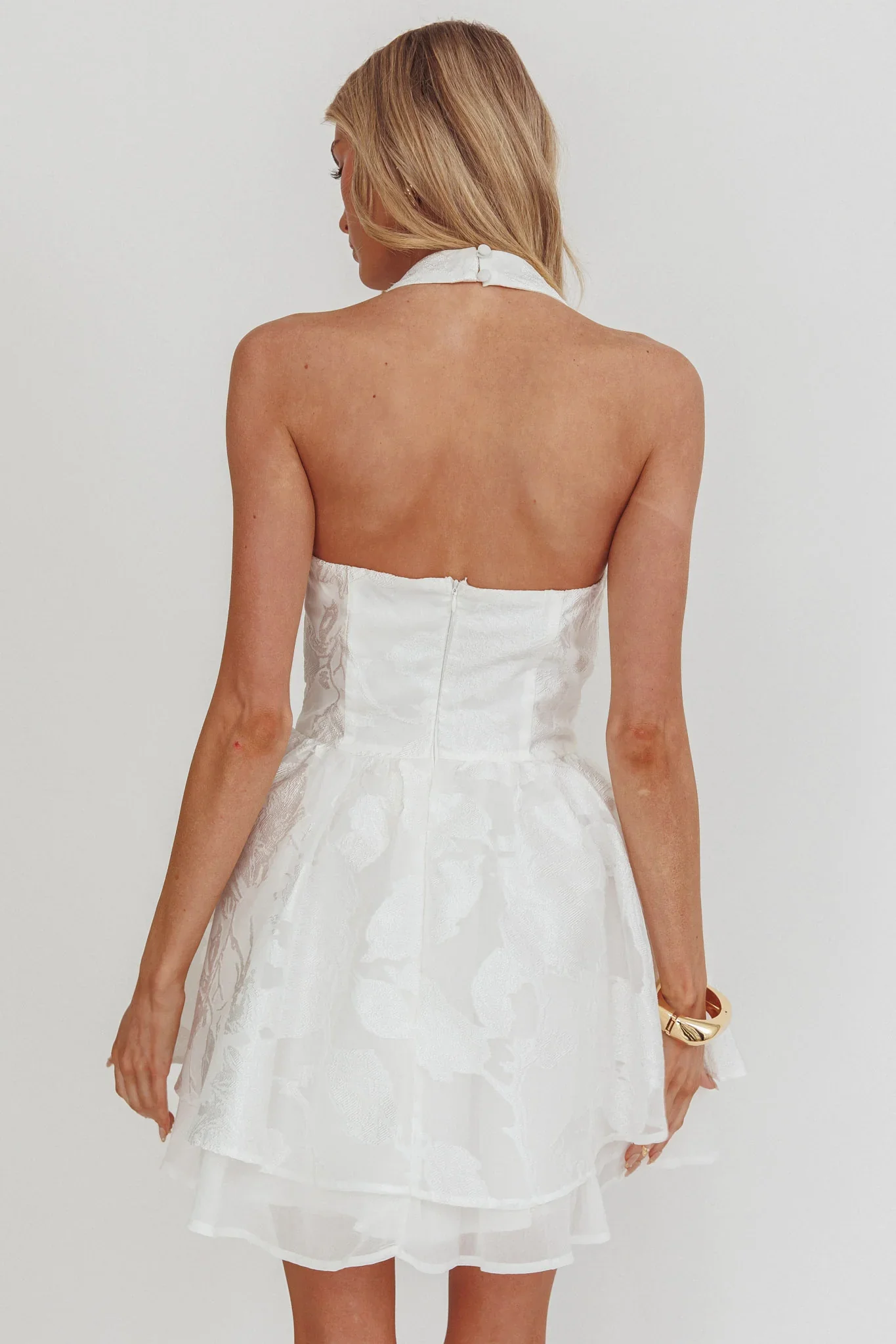 Lusting Halter A-Line Mini Dress White